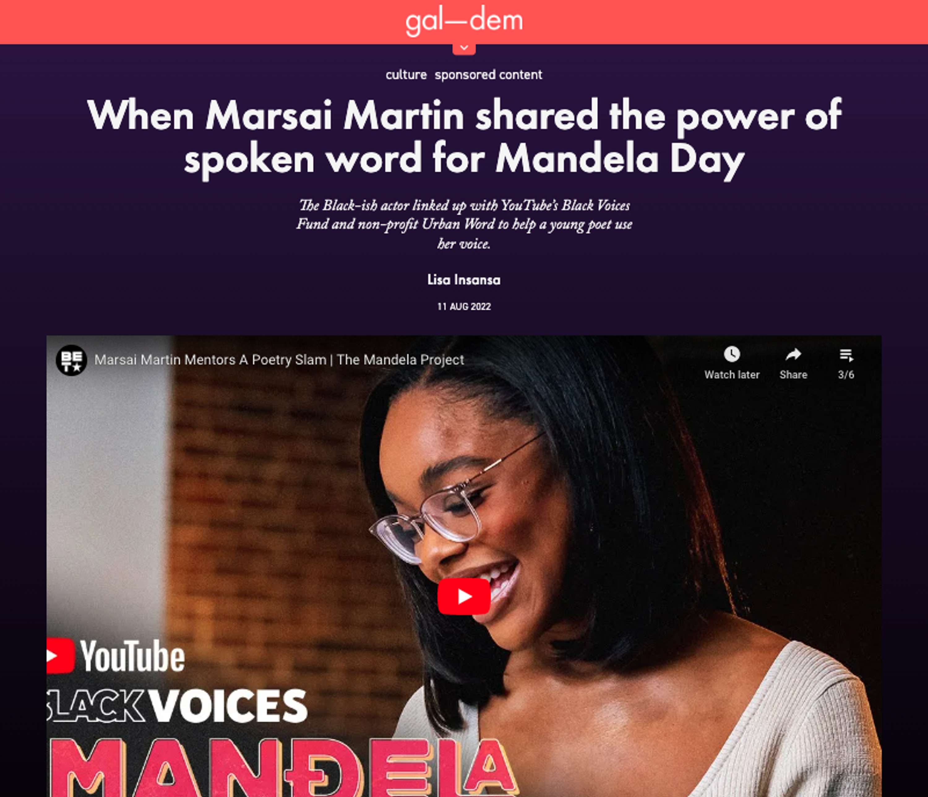 Mandela Day by Alysha Ali