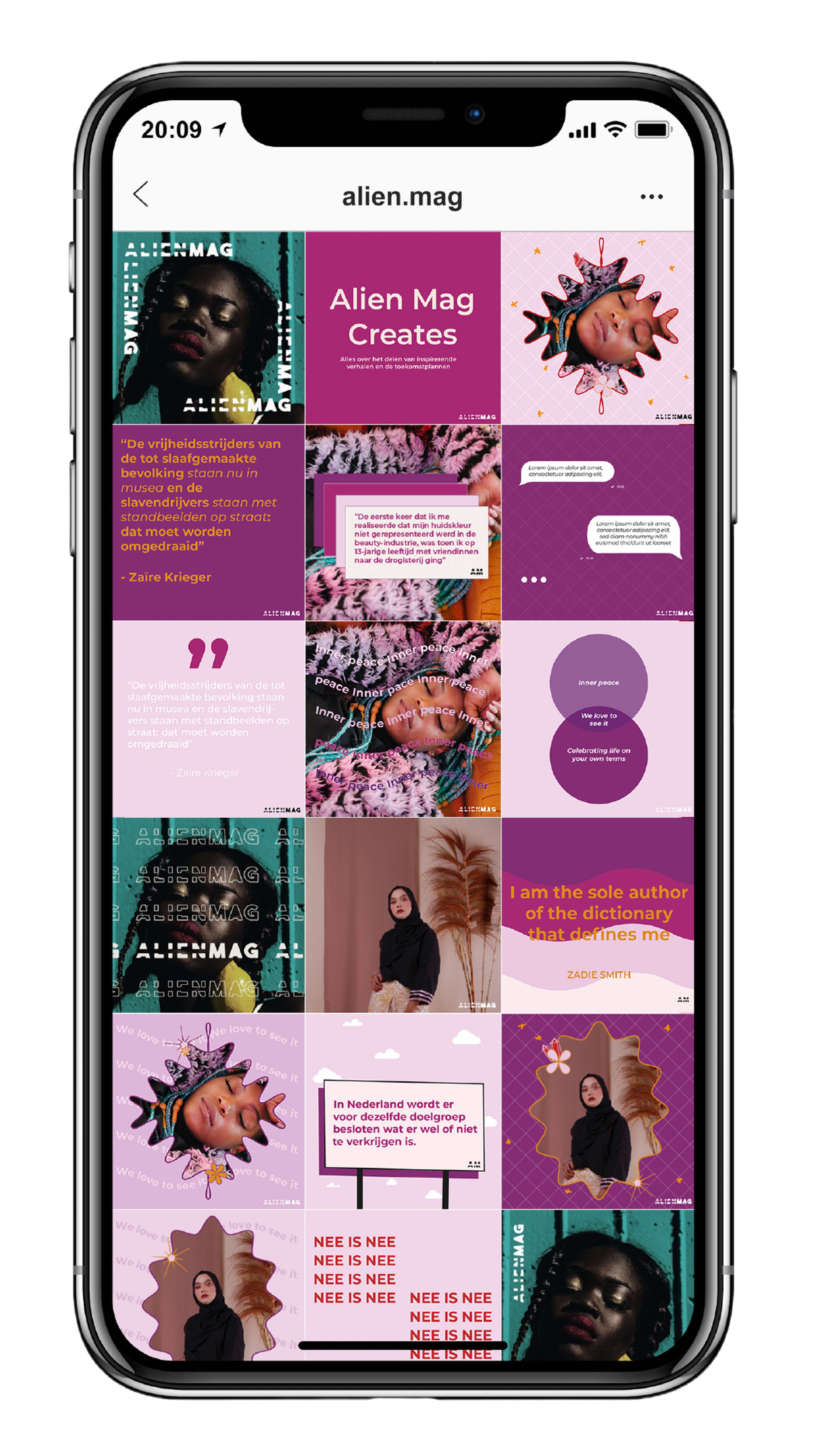 Alien Mag branding 2020 by Sarafina Jozefzoon