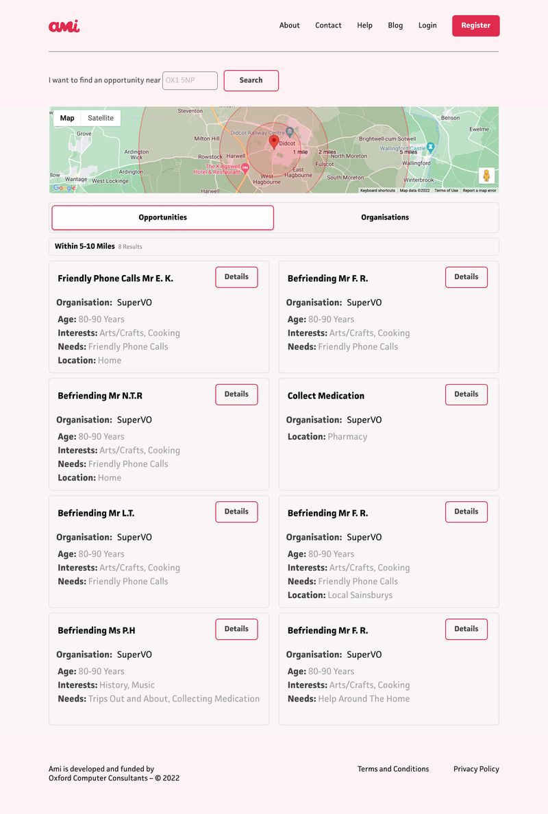 Ami - Not-for-profit Web Service by Raj Kiran Chowdaboyina