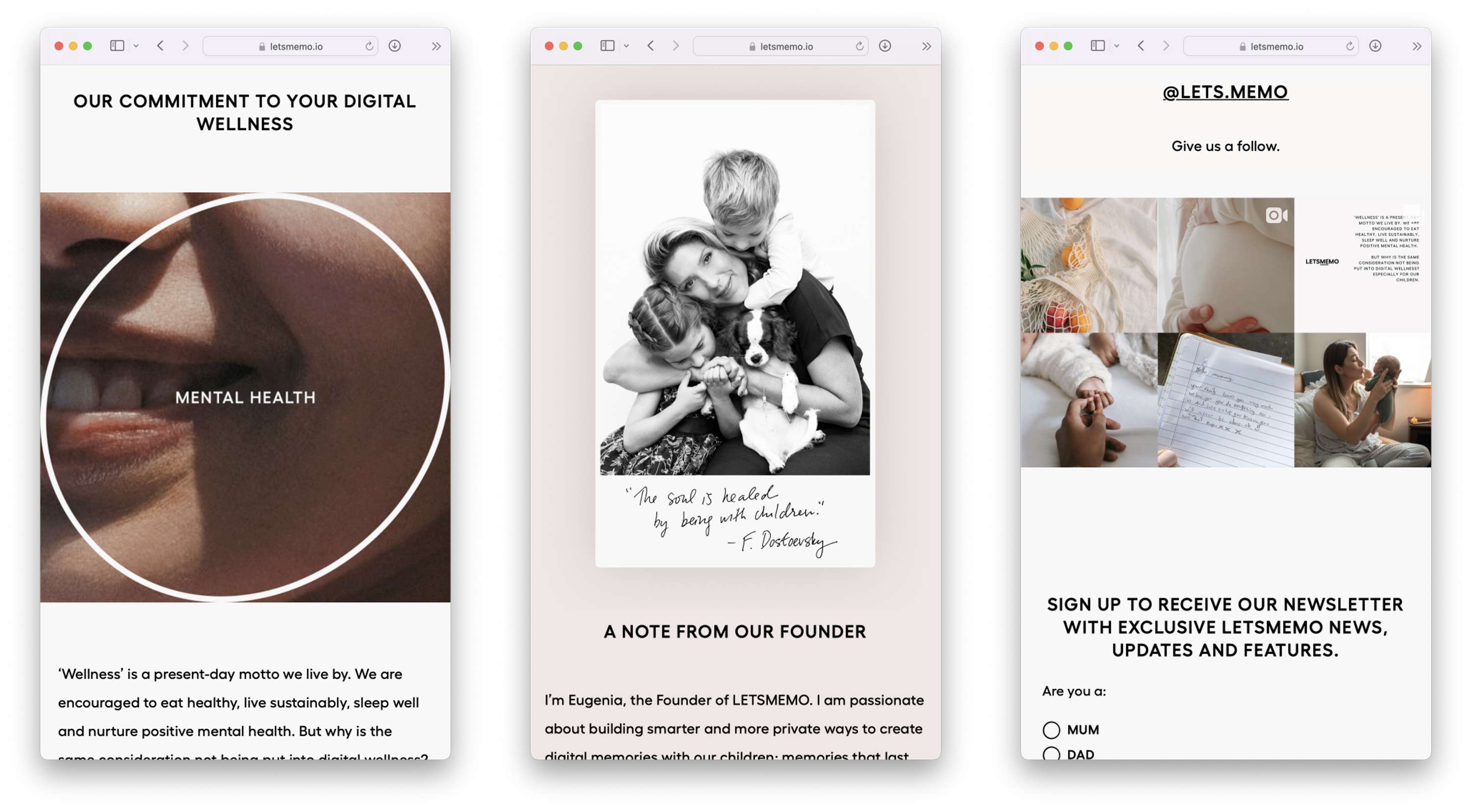 Web design & art direction for LETSMEMO by Marcelina Stempak