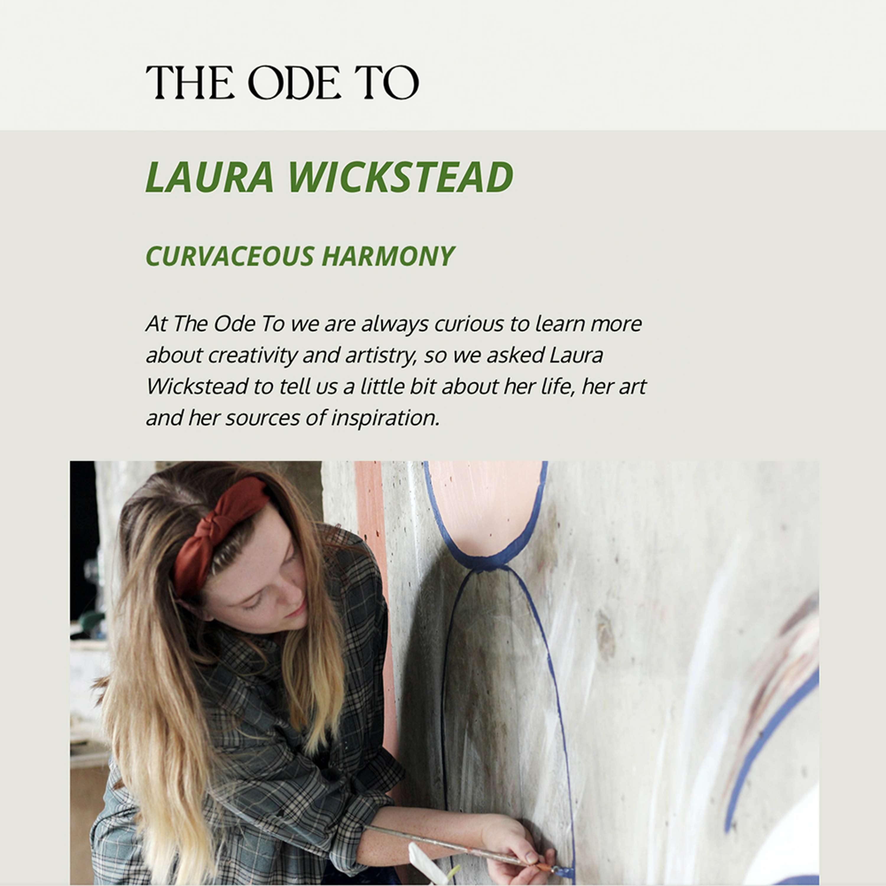 Interview | The Ode To by Laura Wickstead