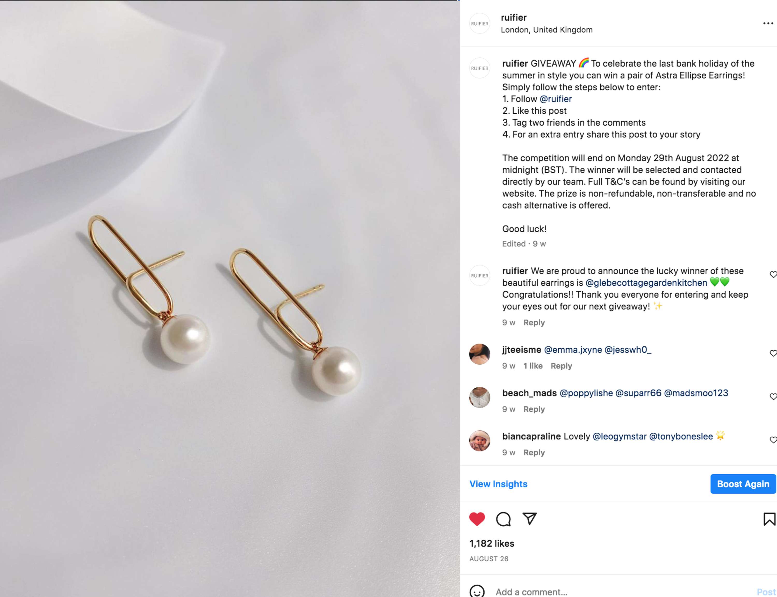 Instagram Giveaway by Lydia Douglas