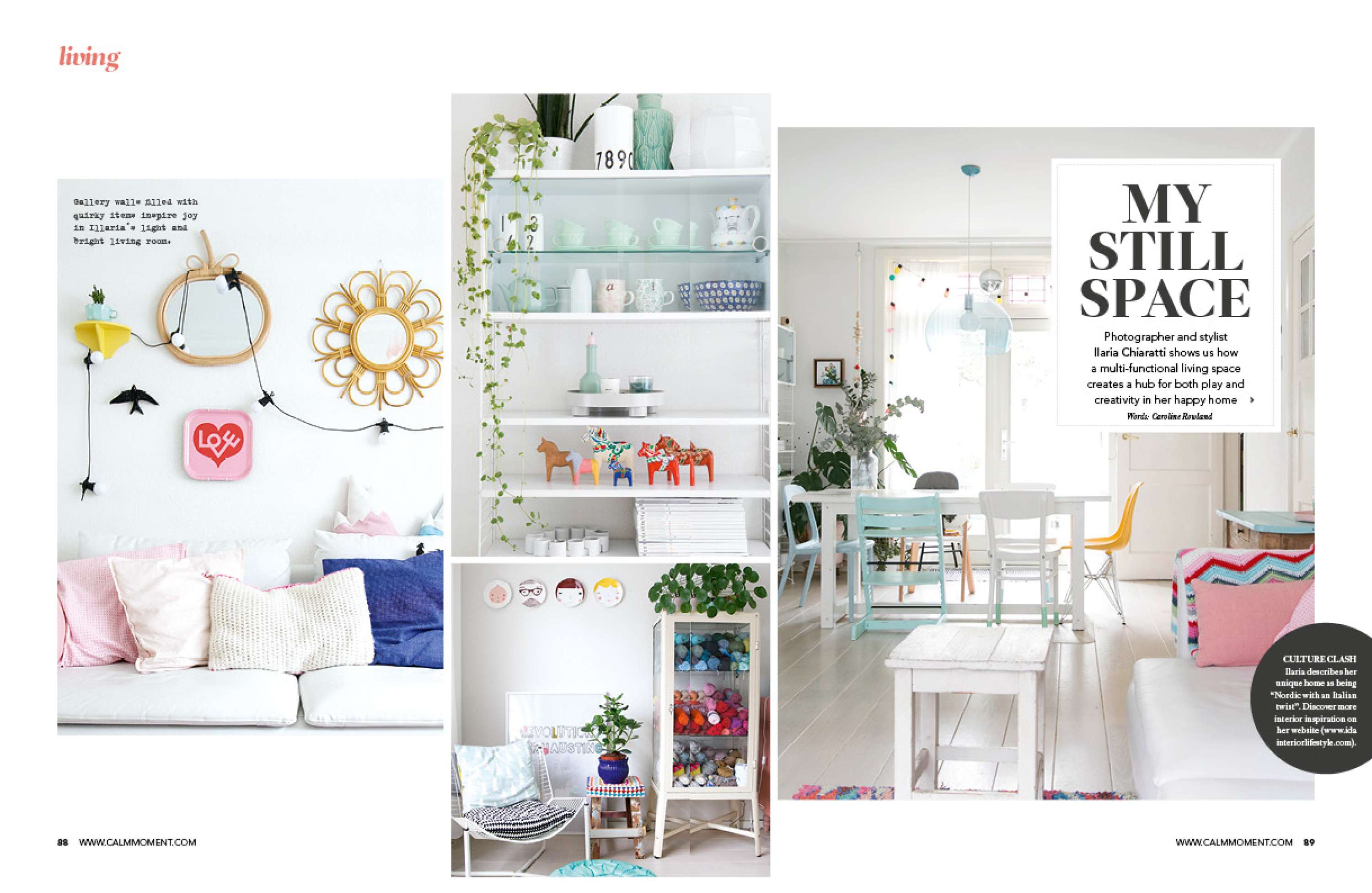 Regular contributor to In The Moment magazine by Caroline Rowland