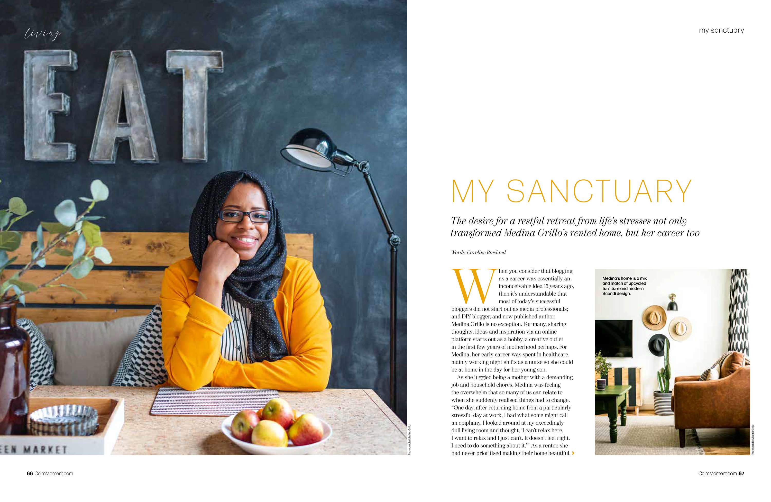 Regular contributor to In The Moment magazine by Caroline Rowland