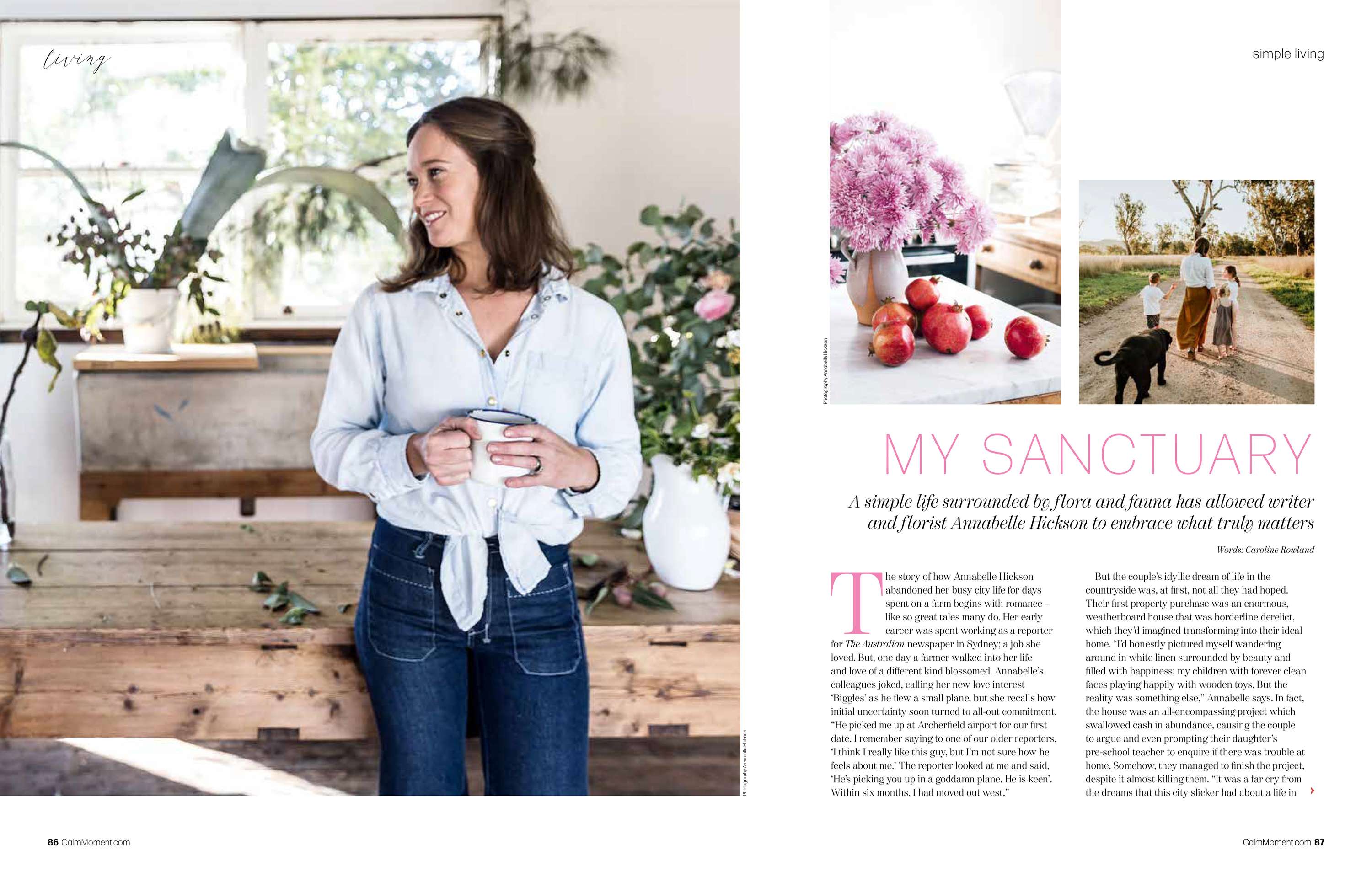 Regular contributor to In The Moment magazine by Caroline Rowland