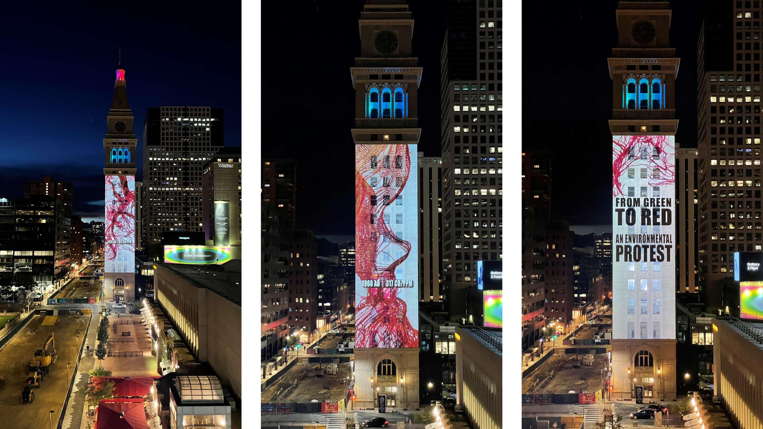 From Green to Red: An interactive environmental protest data art piece by Beatie Wolfe