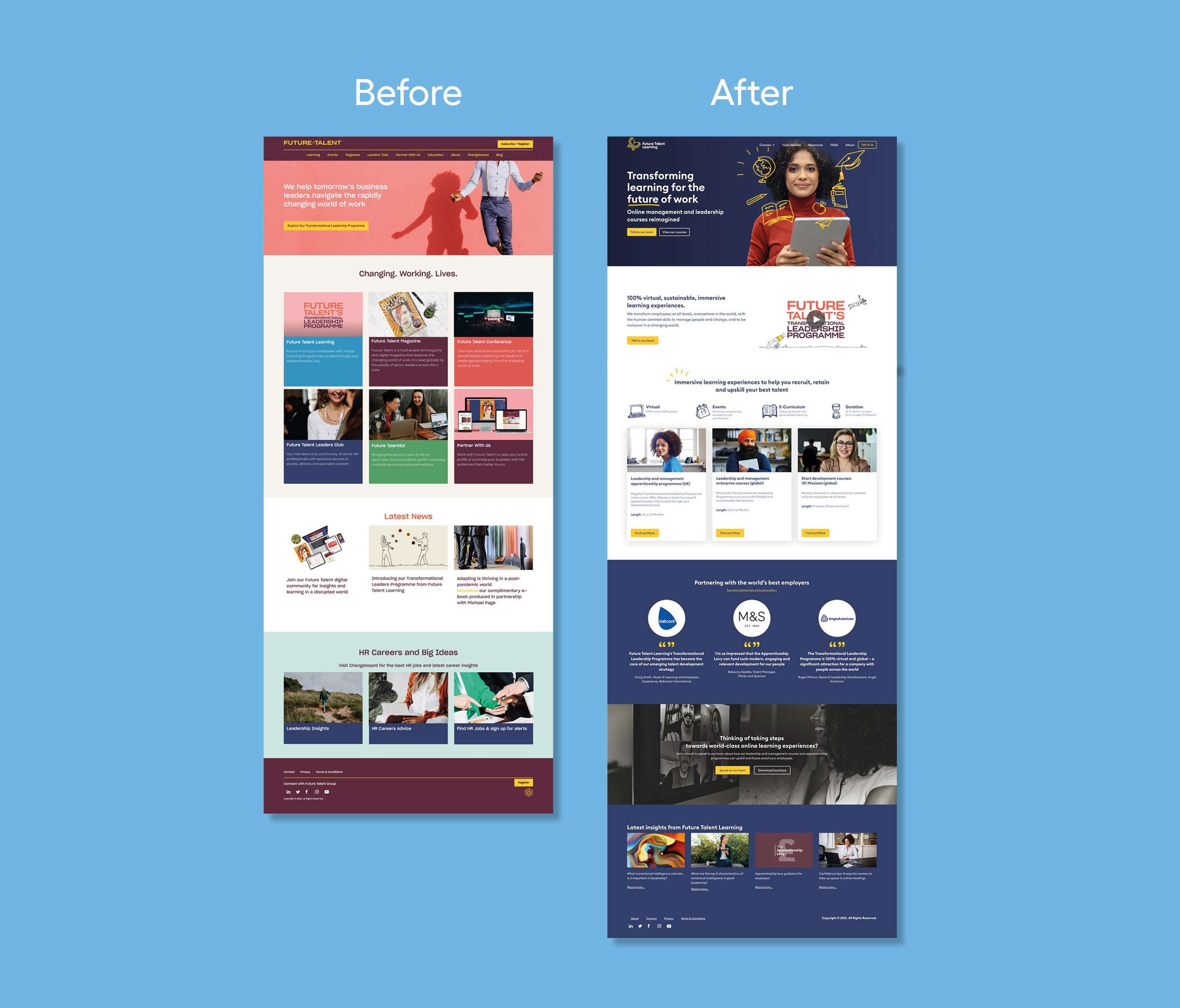 Creating a new product based website for Future Talent Learning by Rhodium Creative