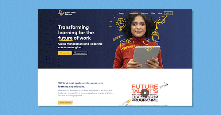 Creating a new product based website for Future Talent Learning by Rhodium Creative