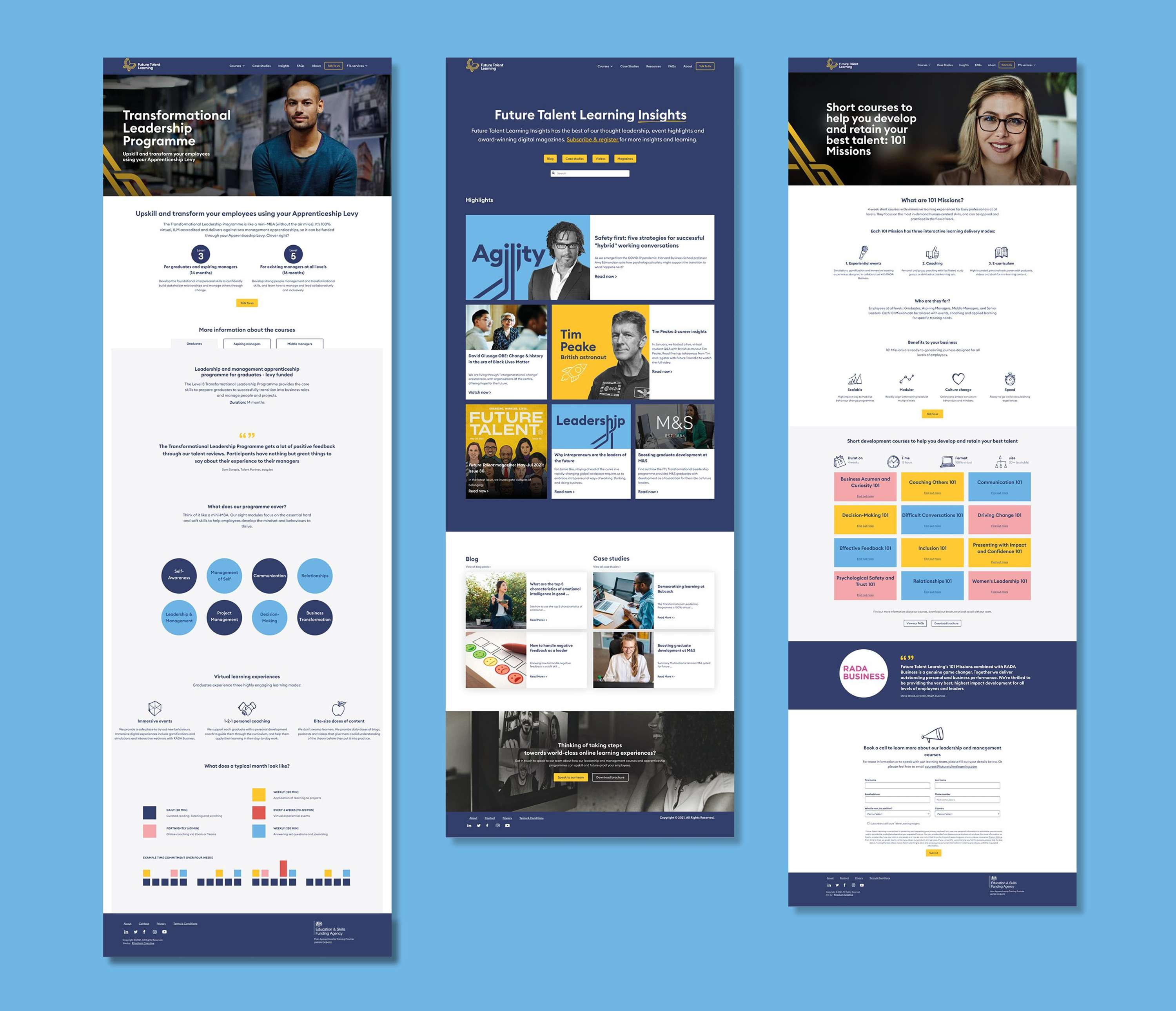 Creating a new product based website for Future Talent Learning by Rhodium Creative