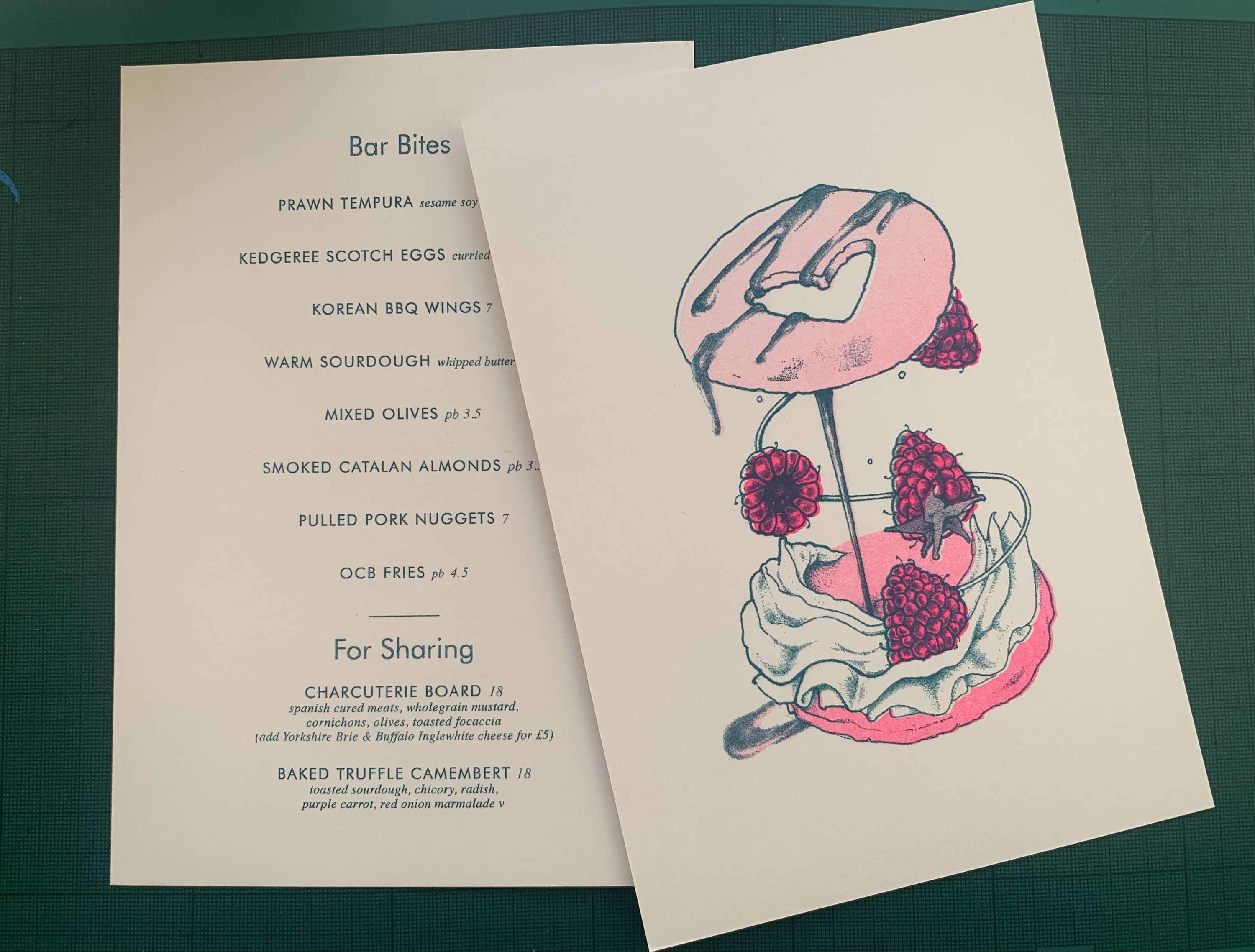 OCB Menu design by Marie-Chantal Acka
