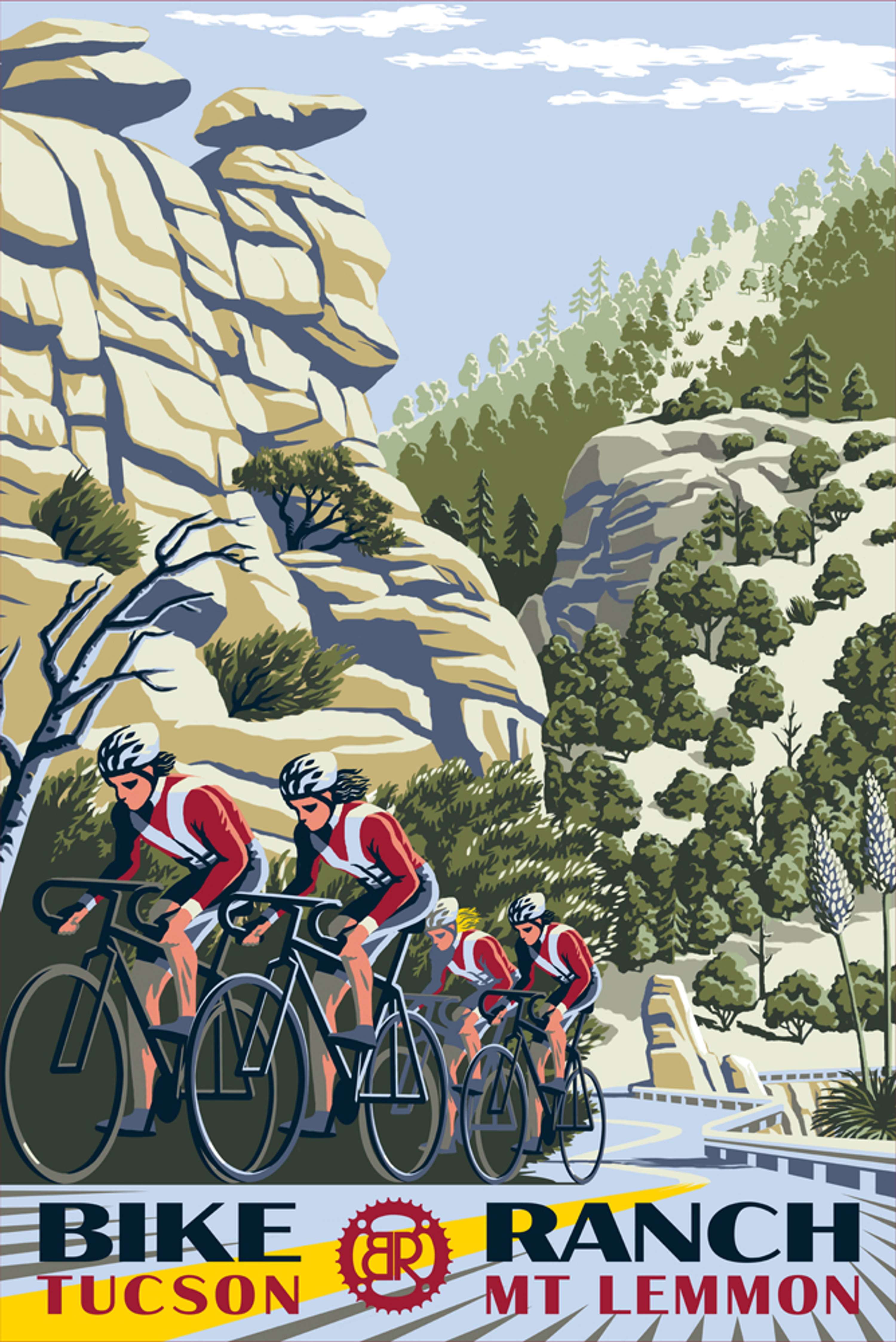 Posters in a WPA/Retro Style for a Bike Ranch by William Webb