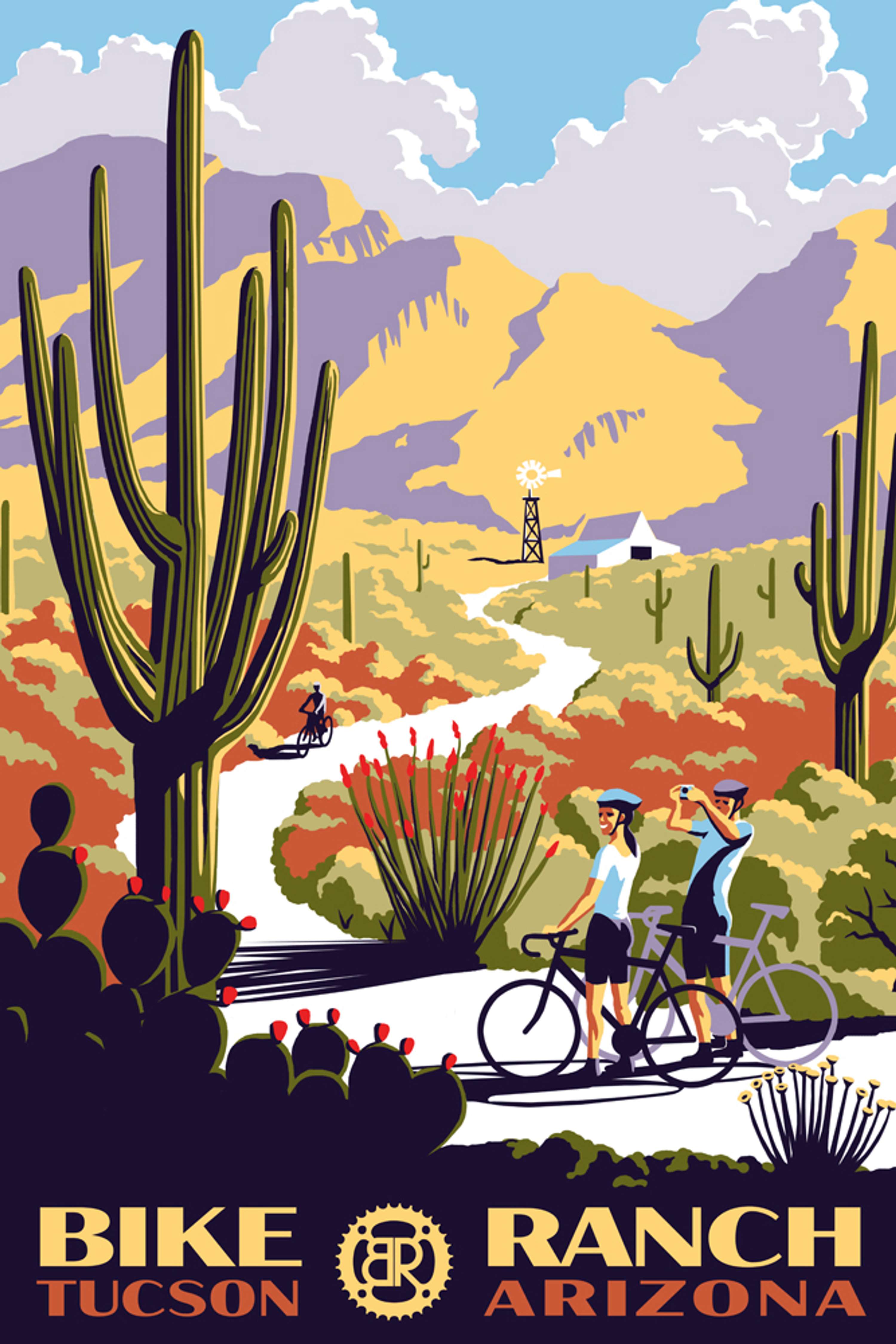 Posters in a WPA/Retro Style for a Bike Ranch by William Webb