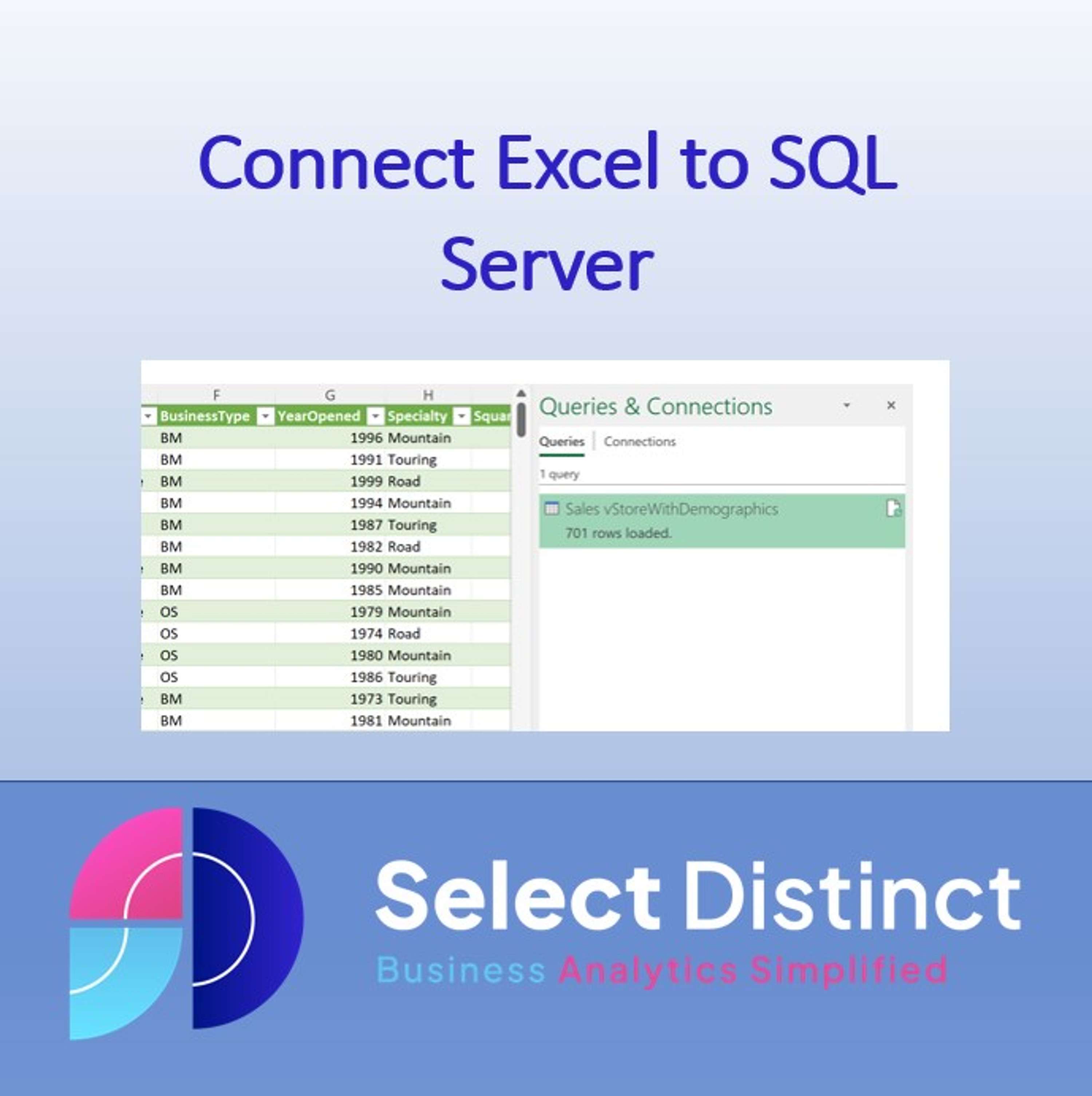 Connect Excel to SQL Server by Simon Harrison