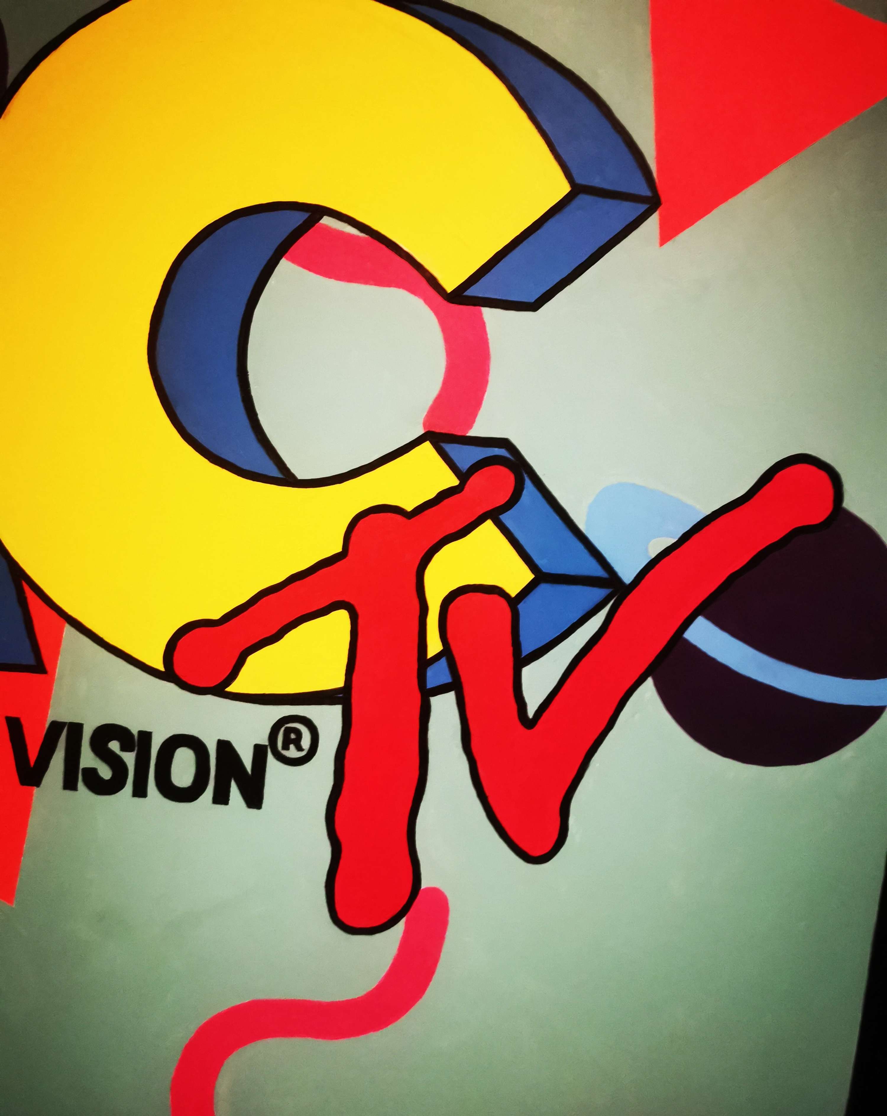YAC TV mural in collaboration with F.A.T. Studio by Nadina Ali