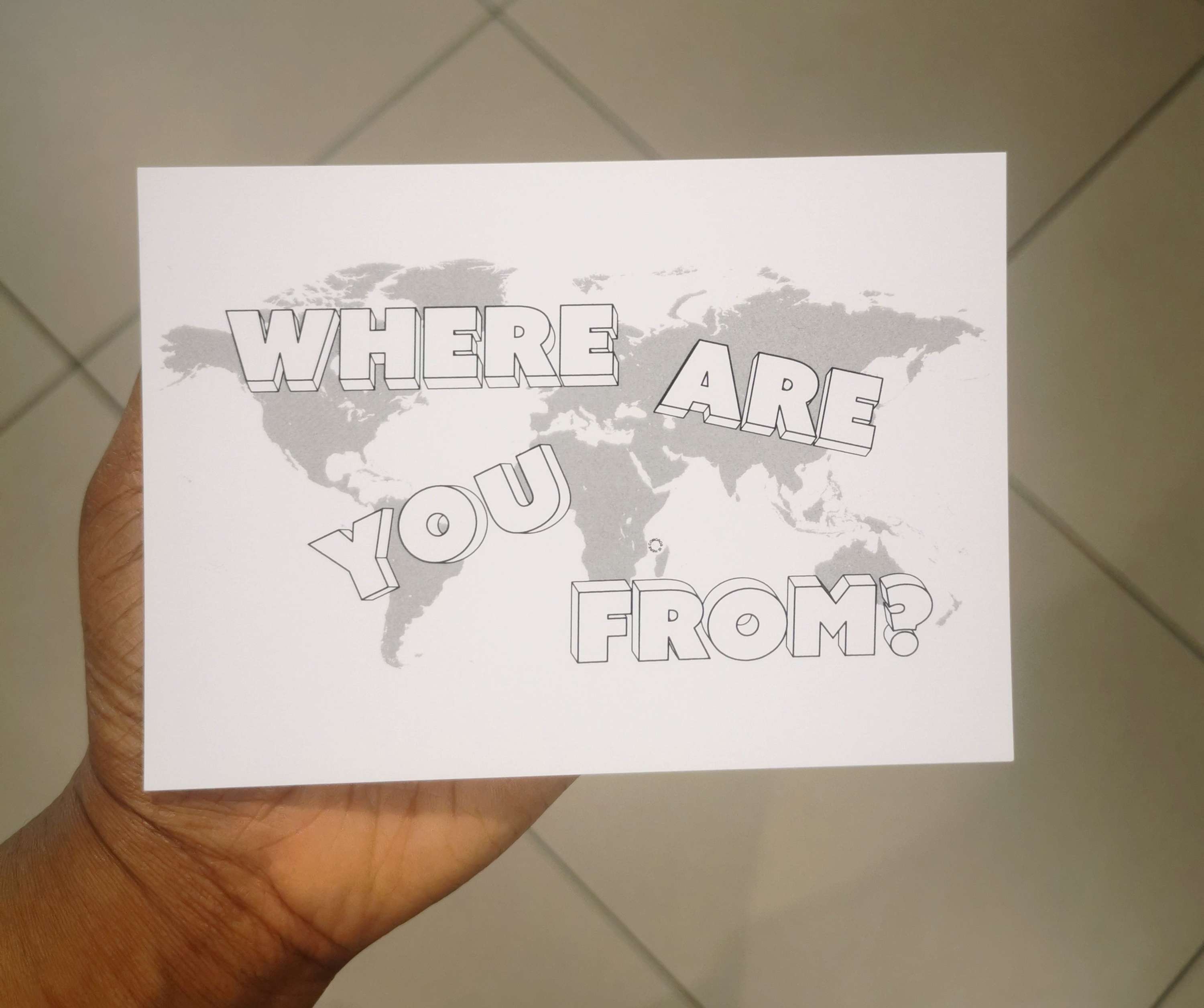 'Where Are You From?' window installation for the Migration Museum in Lewisham by Nadina Ali