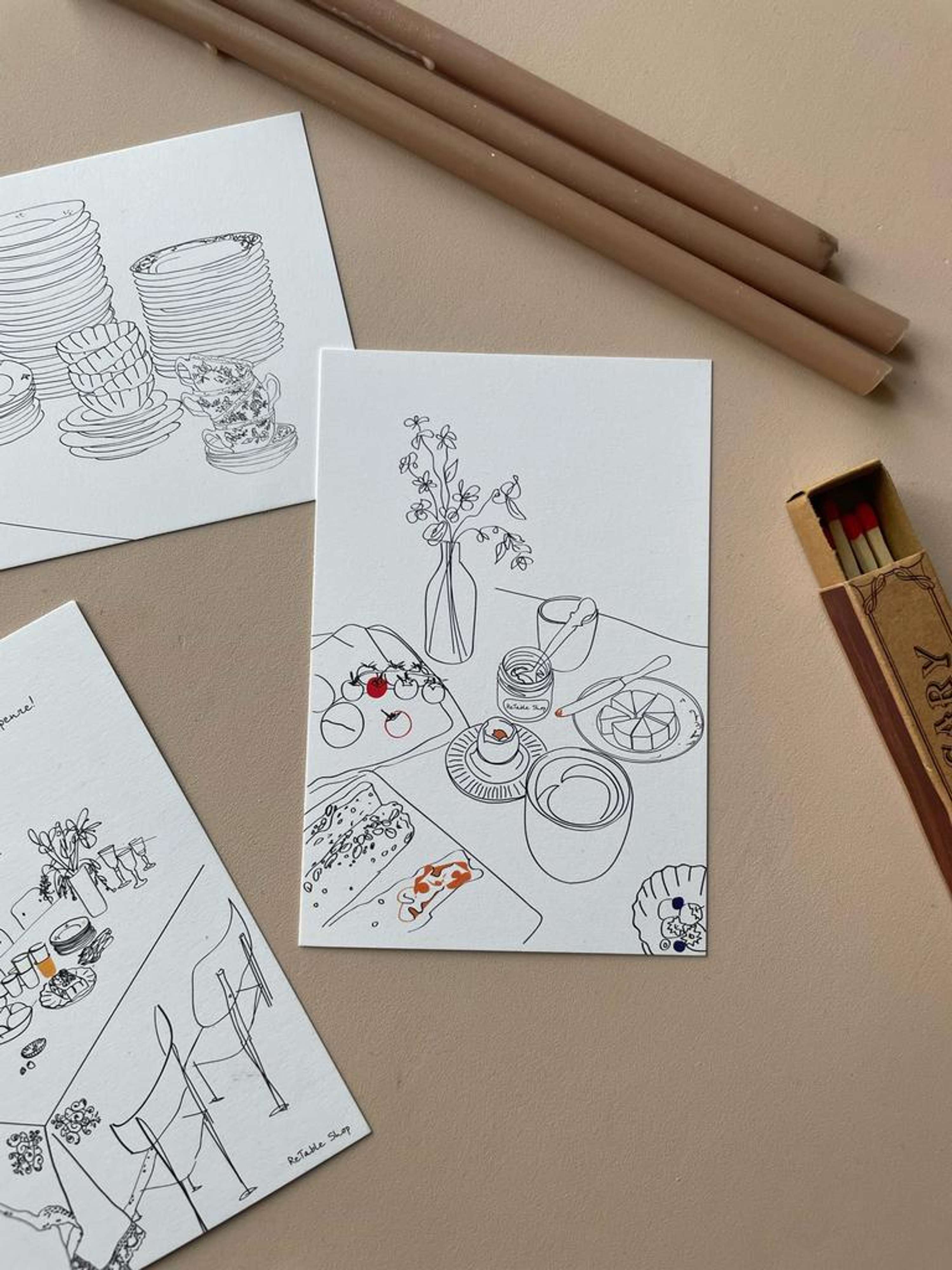 Tableware illustrations and animations by Elza Rigel