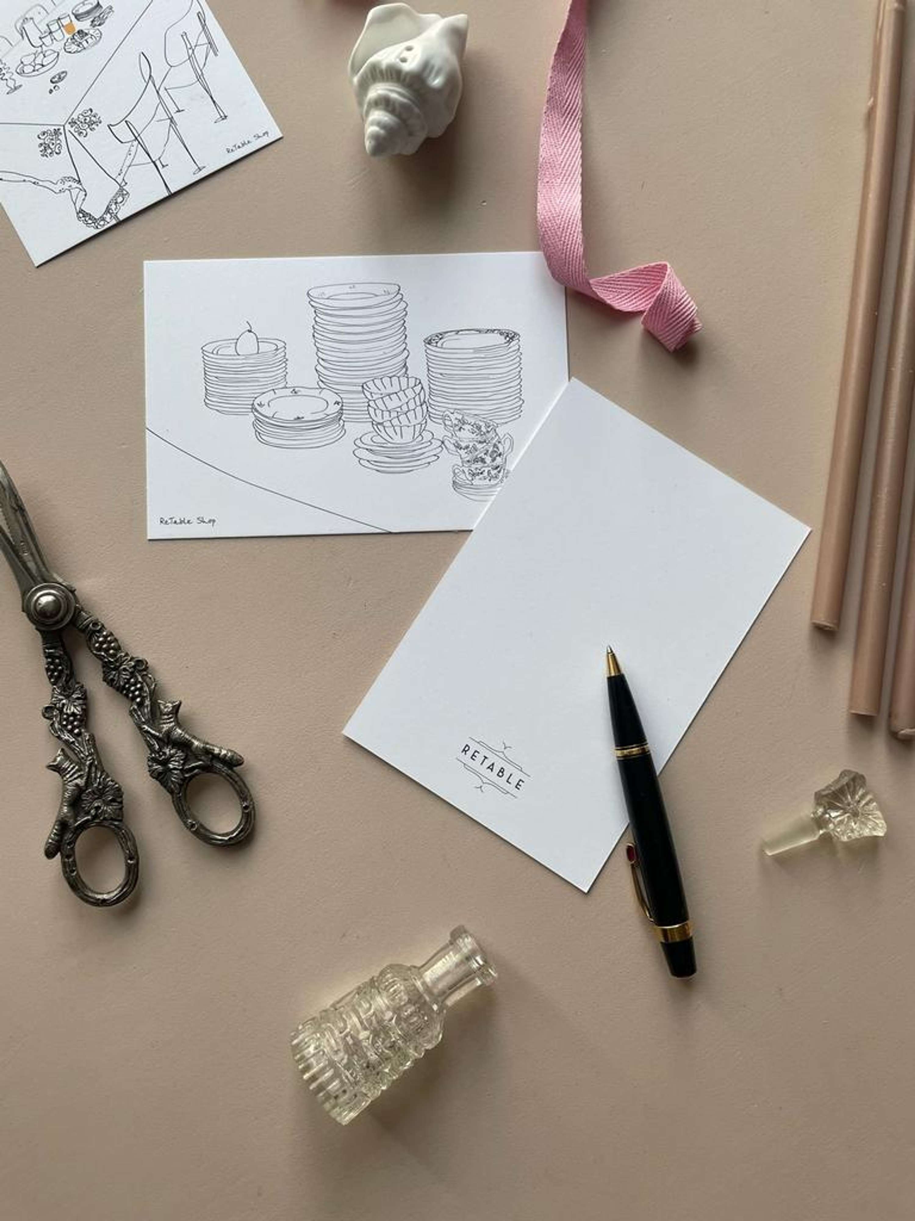 Tableware illustrations and animations by Elza Rigel