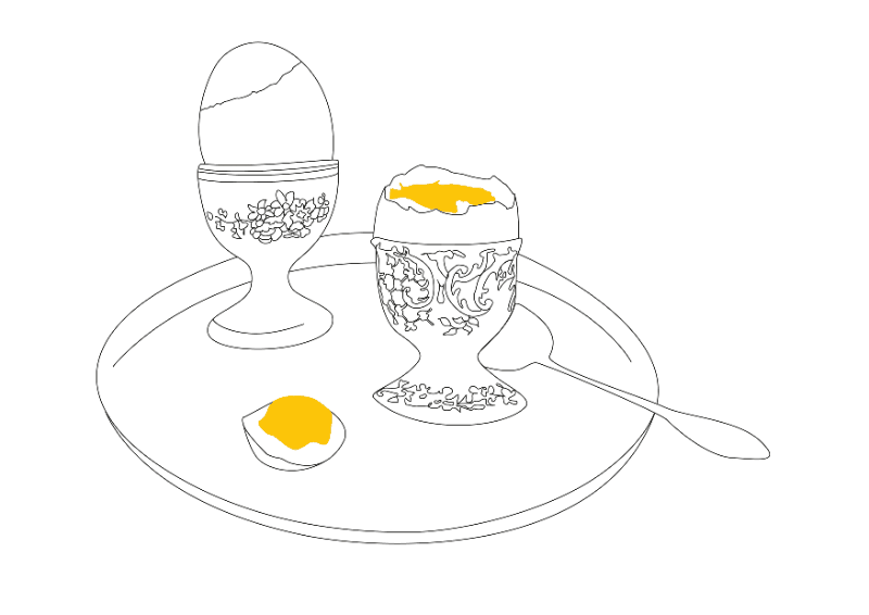 Tableware illustrations and animations by Elza Rigel