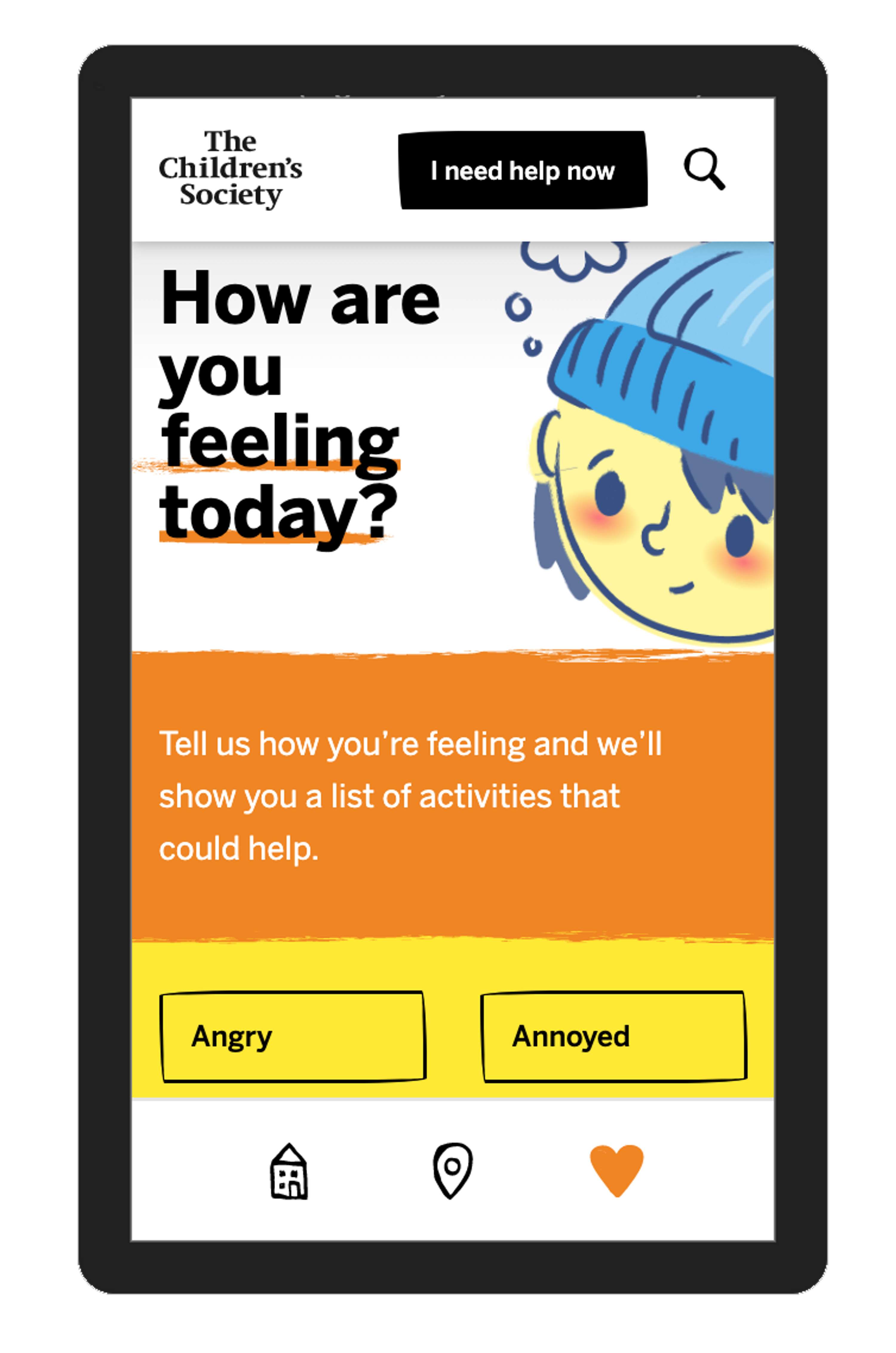 Wellbeing App: user research, design ideation, content creation, testing by Kaja Luke