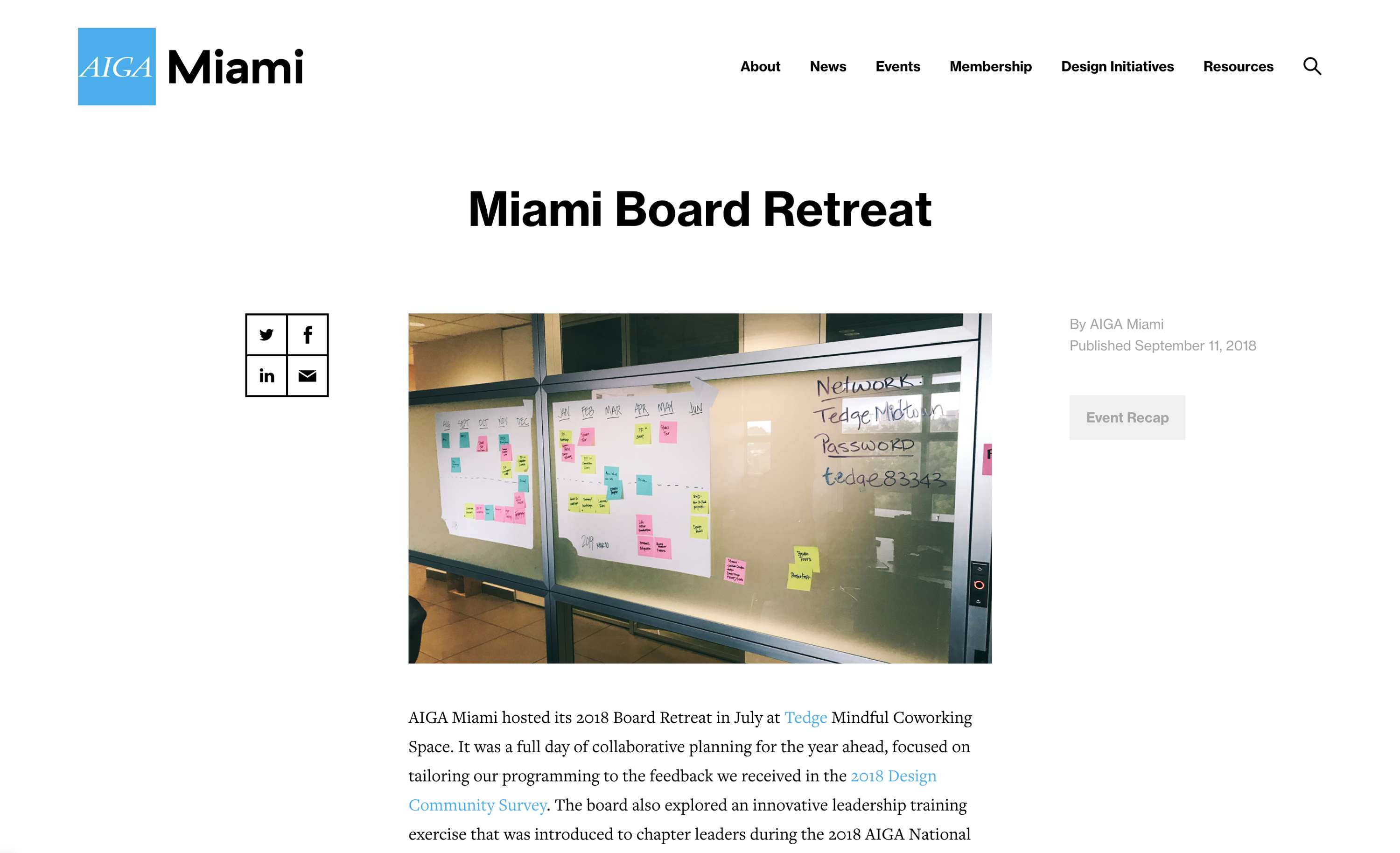 Web Chair Board Member, WordPress Web Developer, Photographer, Contributor | AIGA Design Miami by Custom Websites IsabelCastro.net