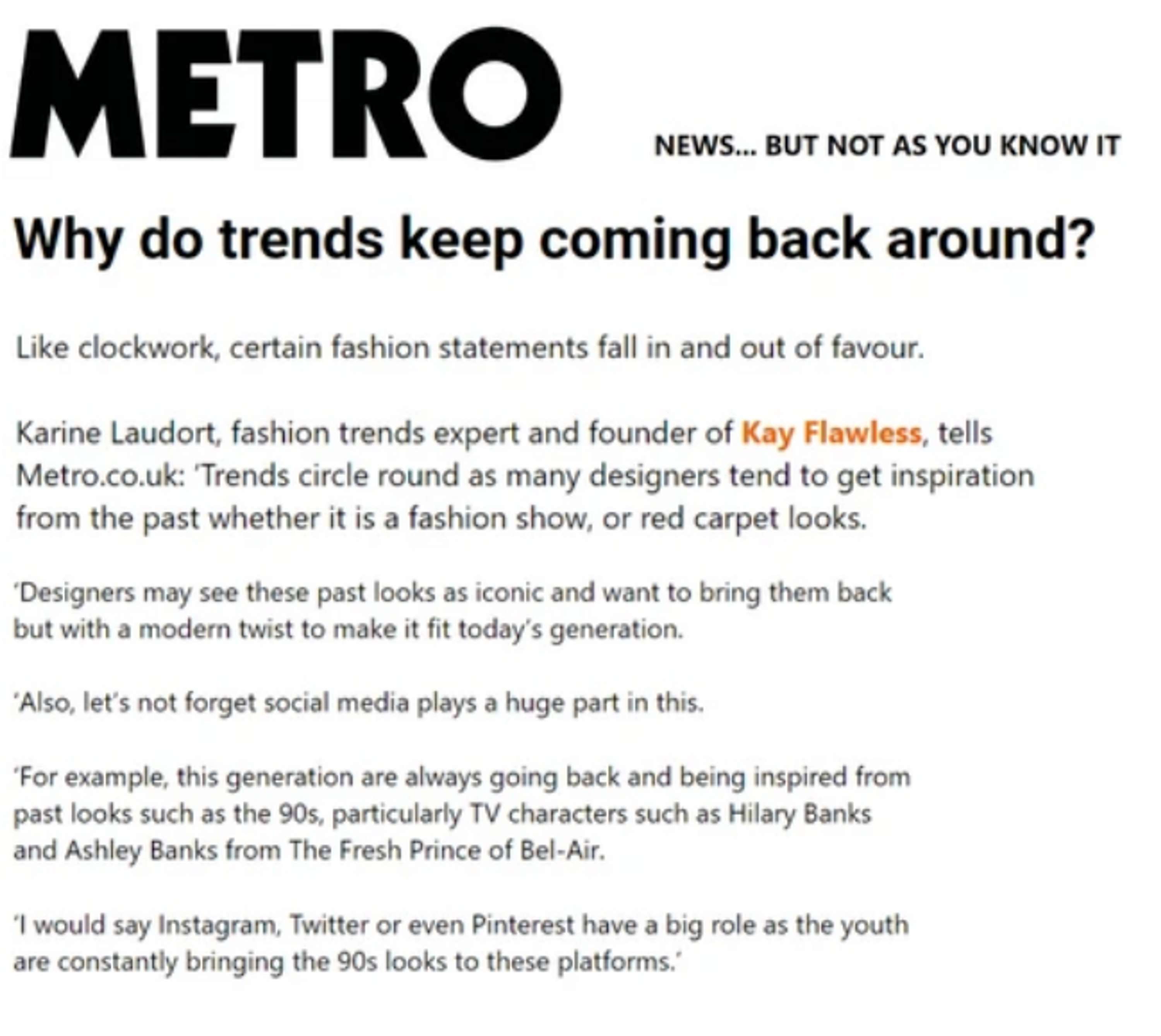 Why do trends keep coming back around? by KARINE LAUDORT