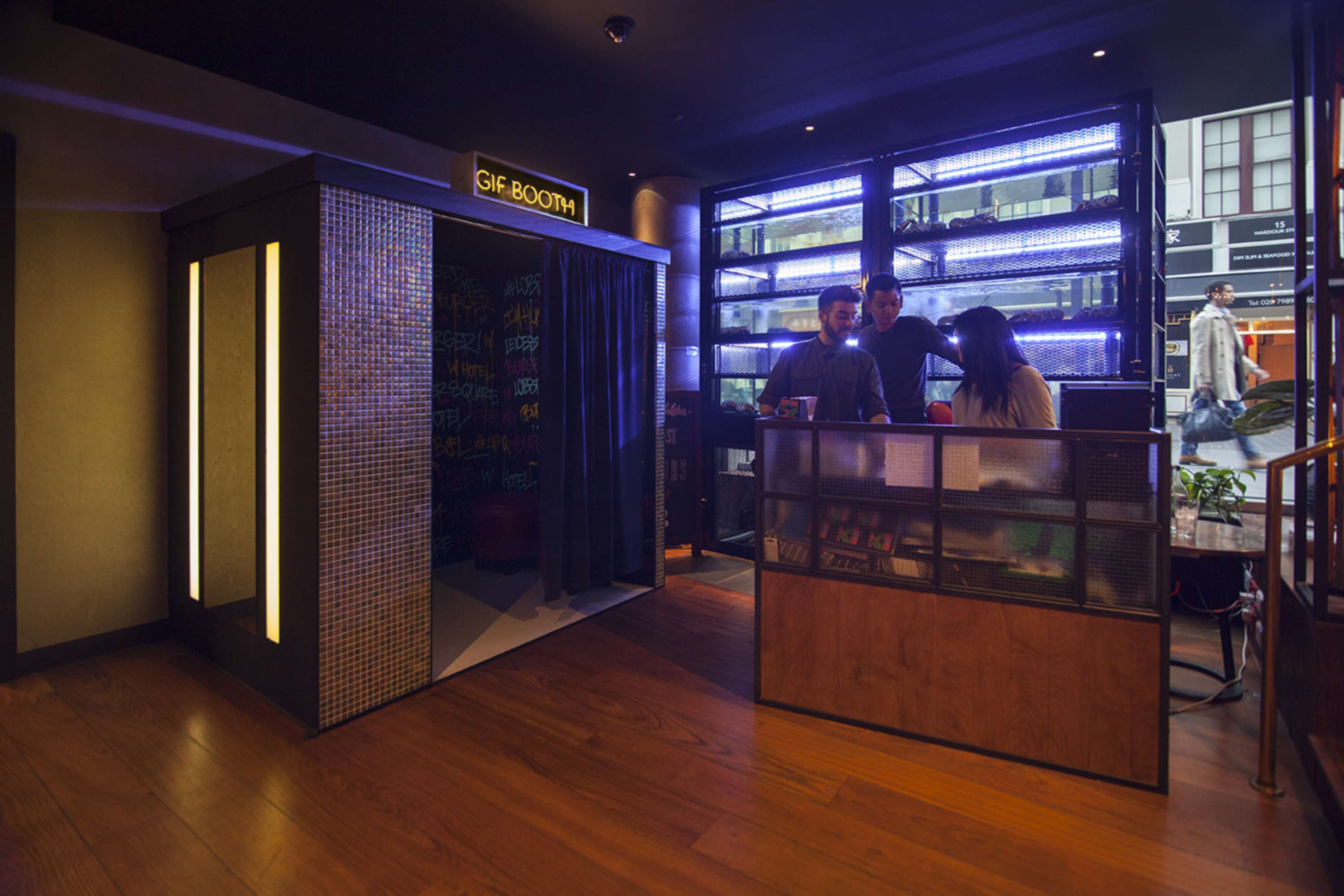 Custom GIFGIF Booth at Burger & Lobster, W Hotel London by LOOKLOOK_exp