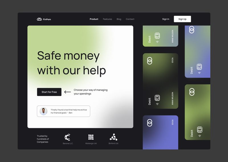 Landing Page of Financial App by Aleksandra Sergiel