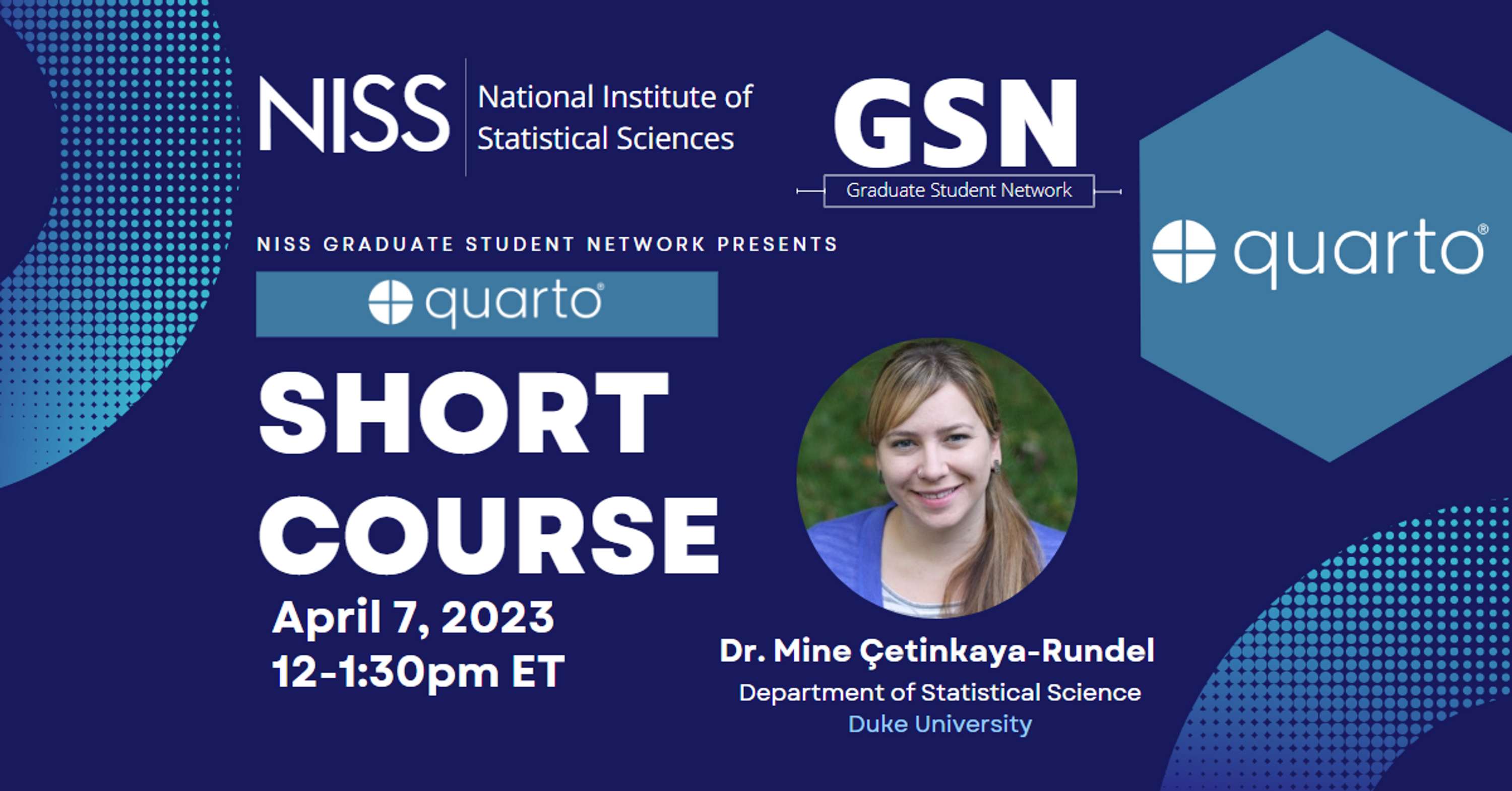 quarto Short Course by NISS-GSN by National Institute of Statistical Sciences