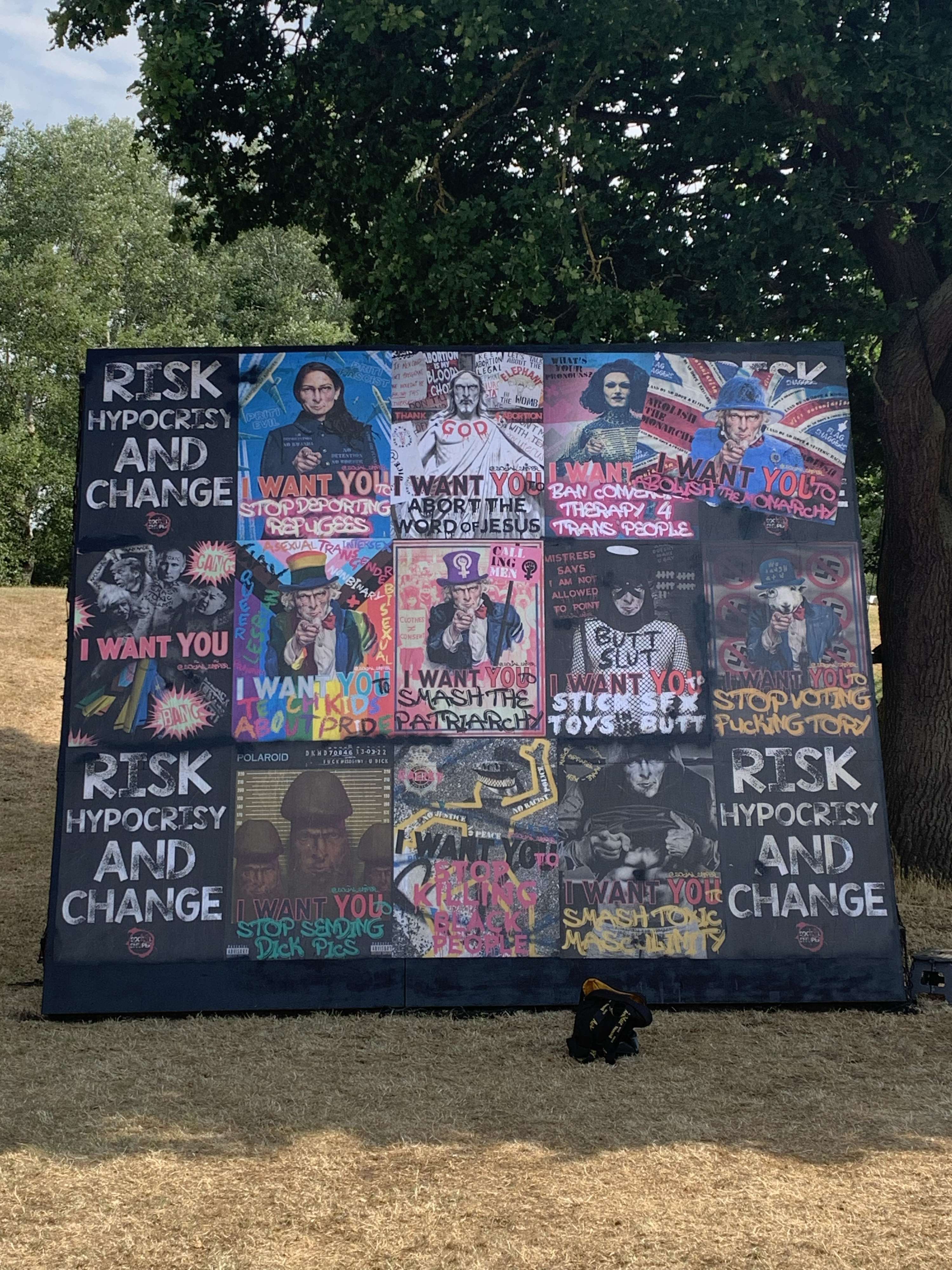 RISK HYPOCRISY AND CHANGE - STREET ART PROPAGANDA by SOCIAL SNIPER
