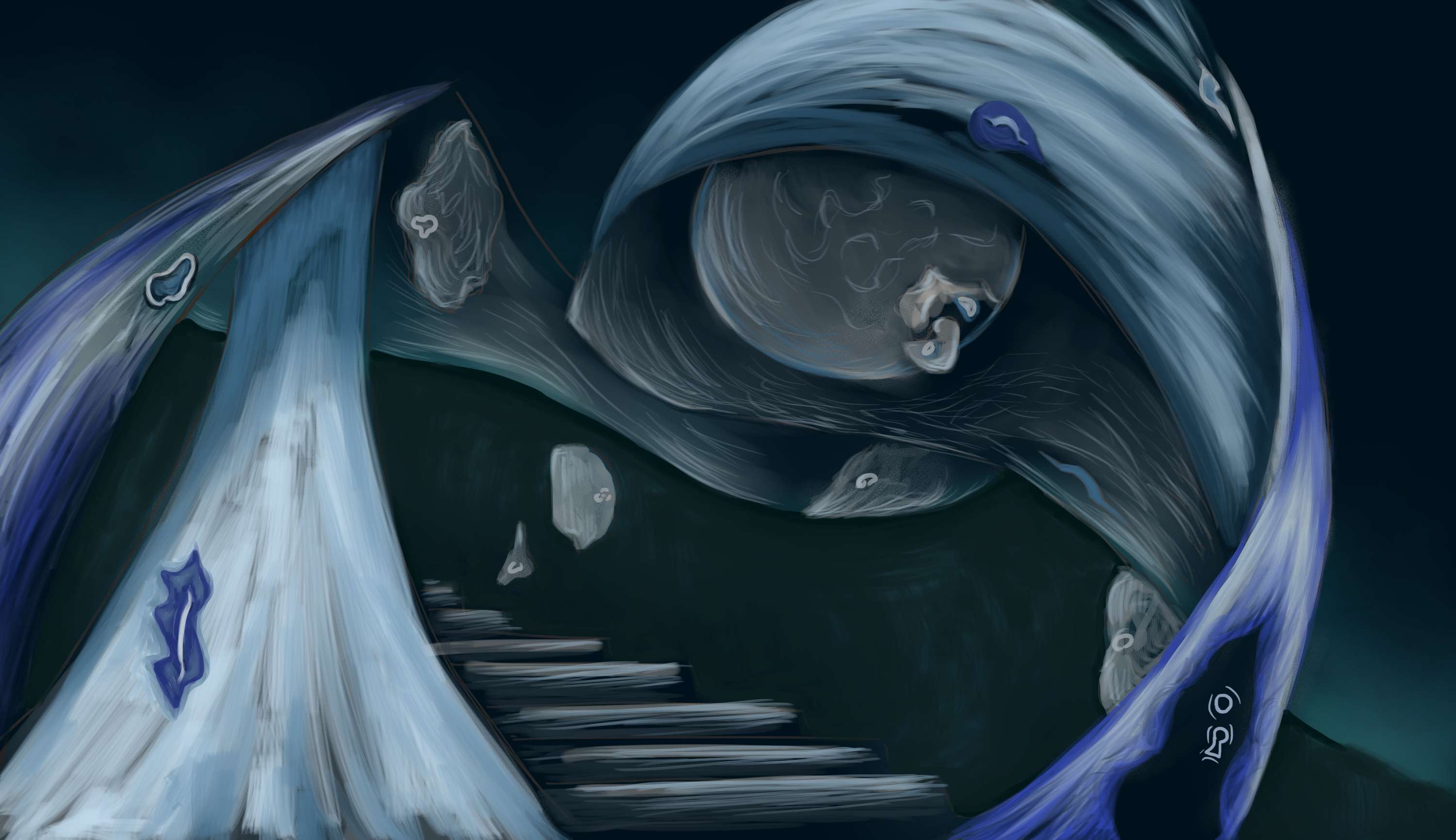 Backdrop illustrations for Alice in Wonderland play adaptation by Sofia Alrich