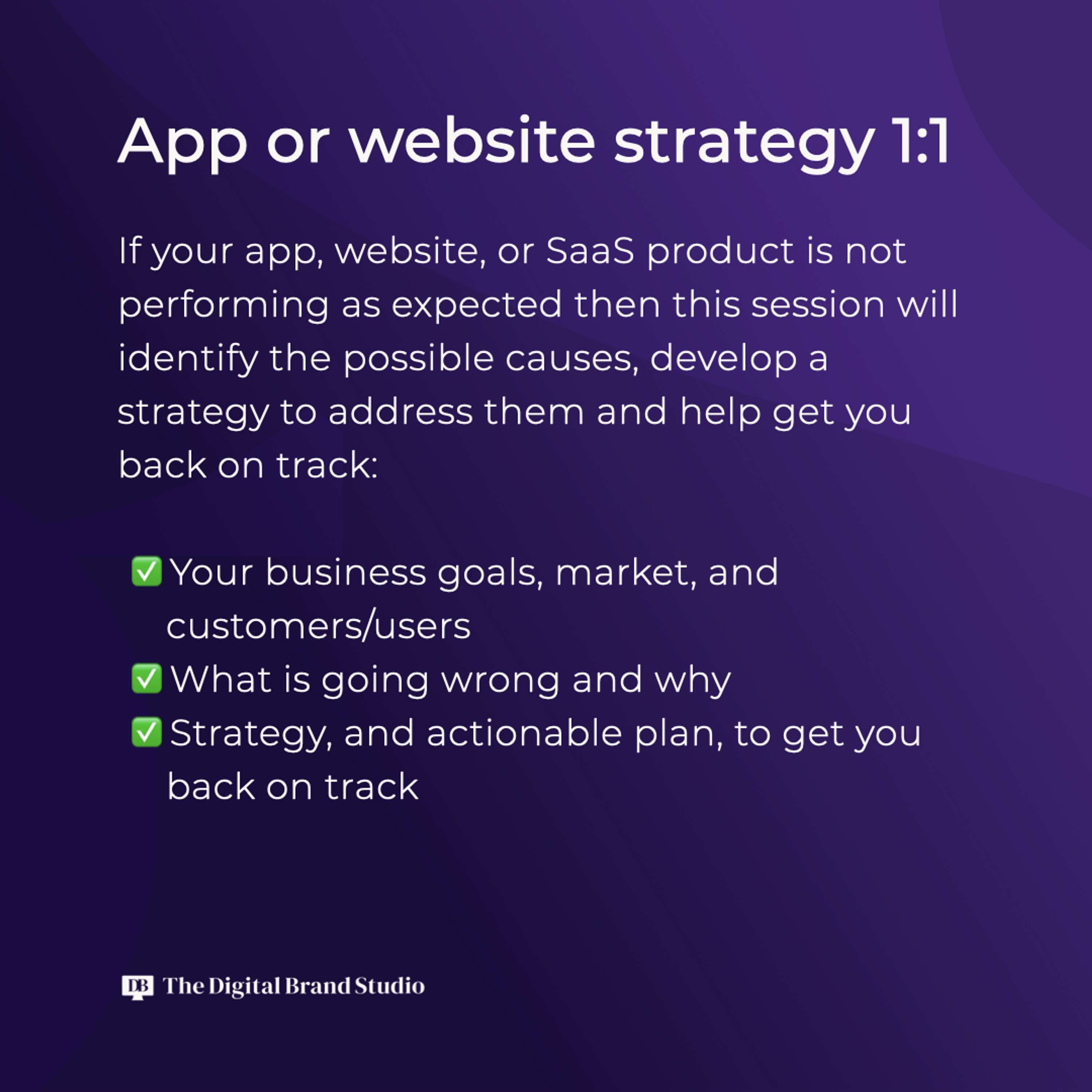 App or website strategy 1:1 by The Digital Brand Studio Ltd