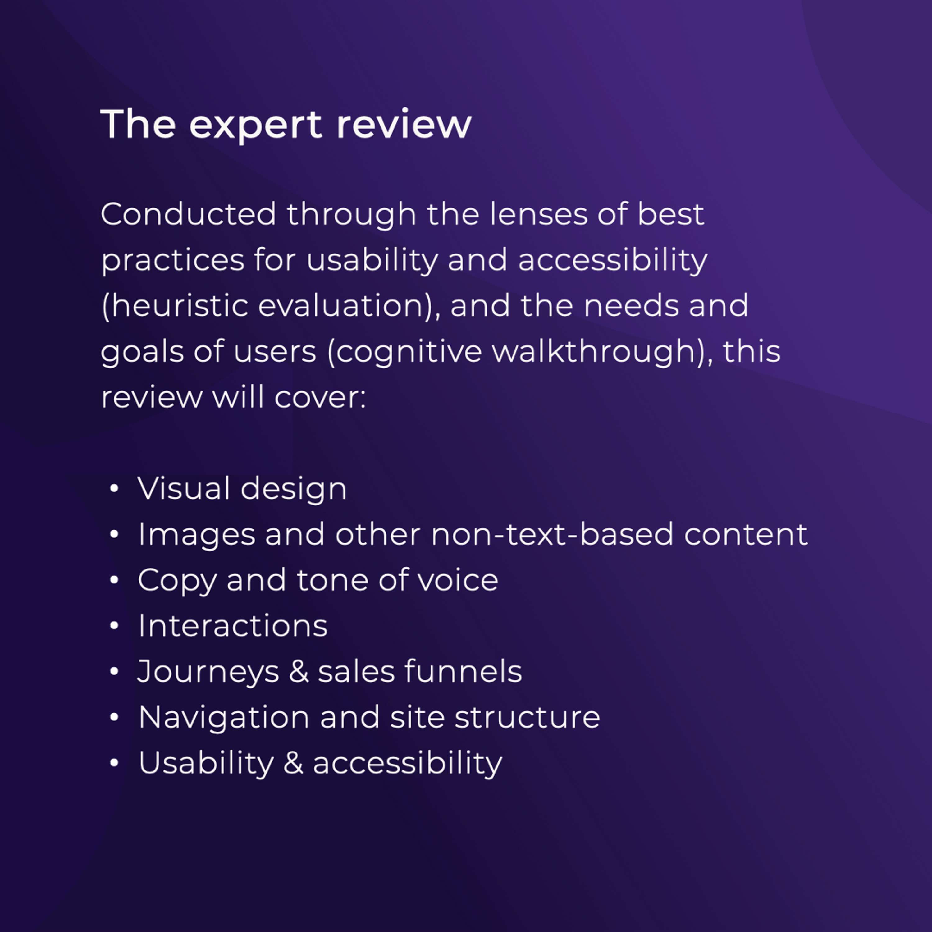 Analysis of your existing app, website or service experience by The Digital Brand Studio Ltd
