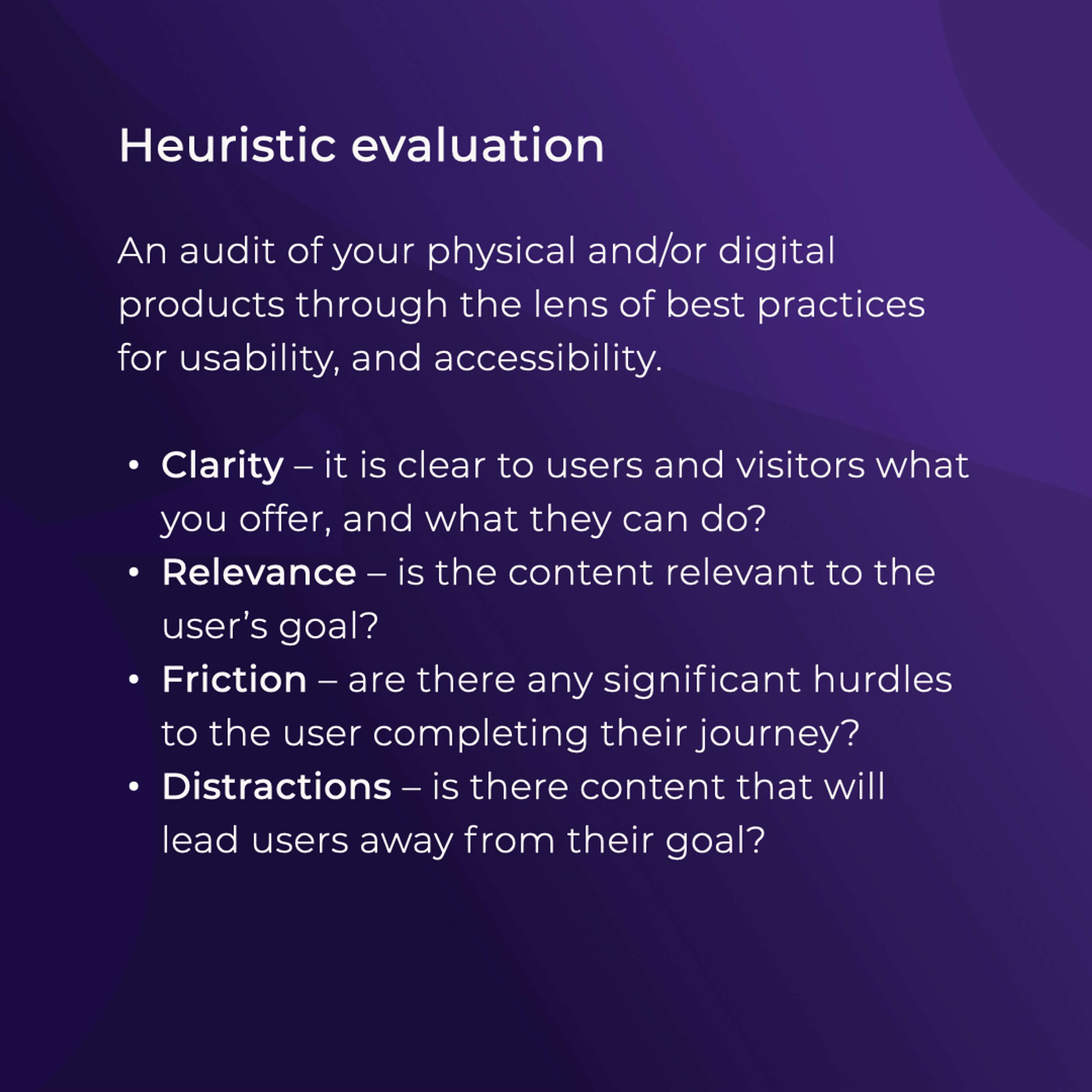 Analysis of your existing app, website or service experience by The Digital Brand Studio Ltd