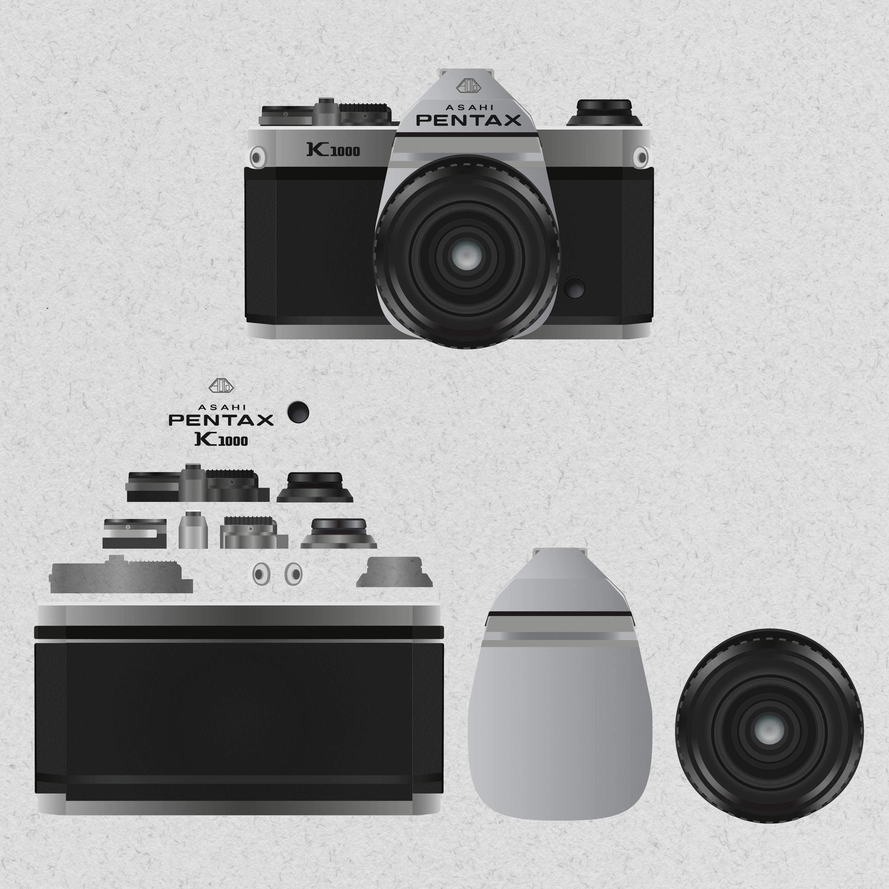 Pentax K1000 Camera Vector by Lee O'Connor