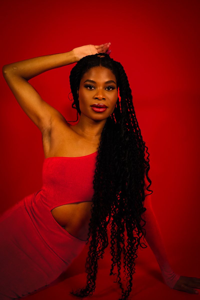 Lady in red by Mary Monrose