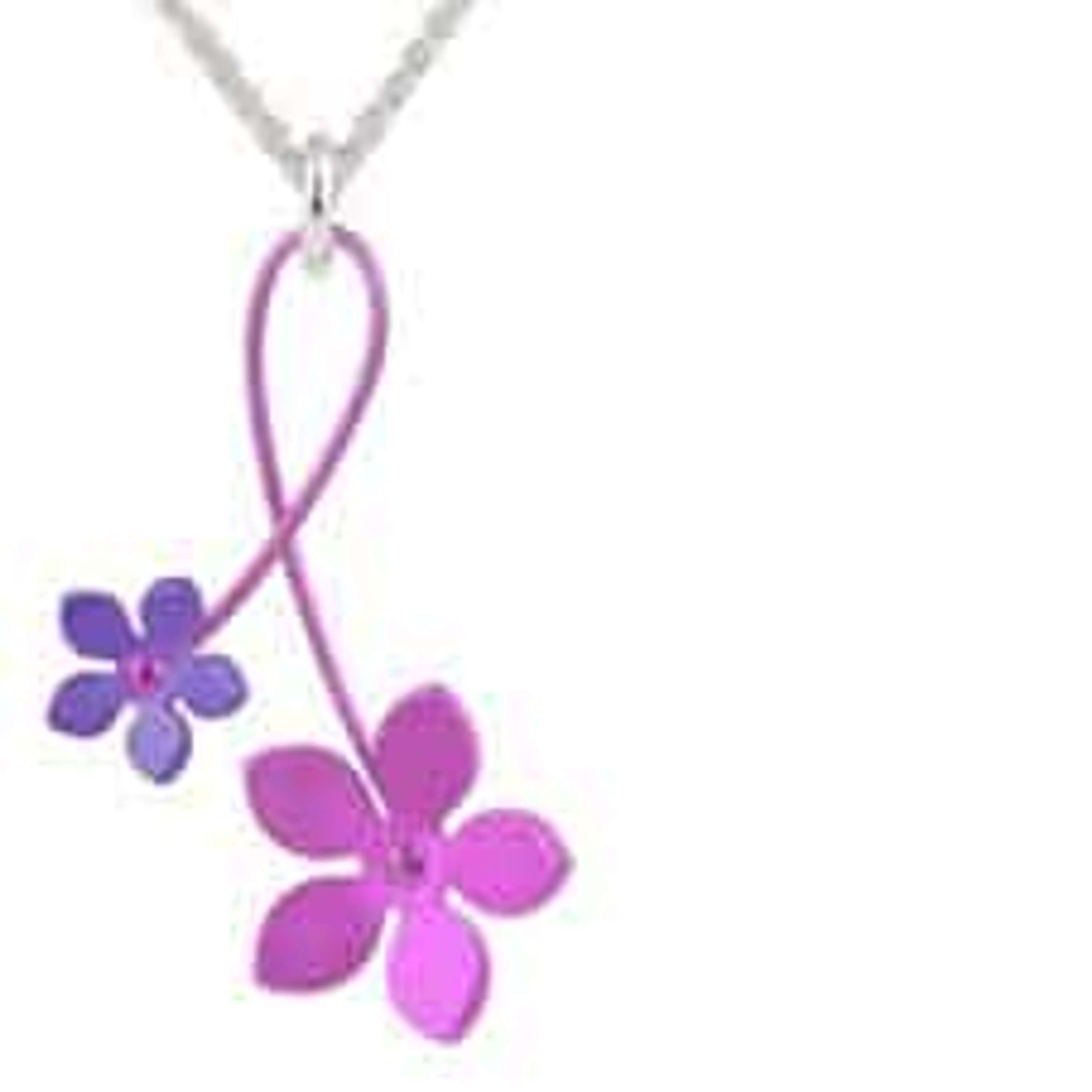 Unique Ti2 P408 Five Petal Double Drop Titanium Pendant by Godfrey Jewellers
