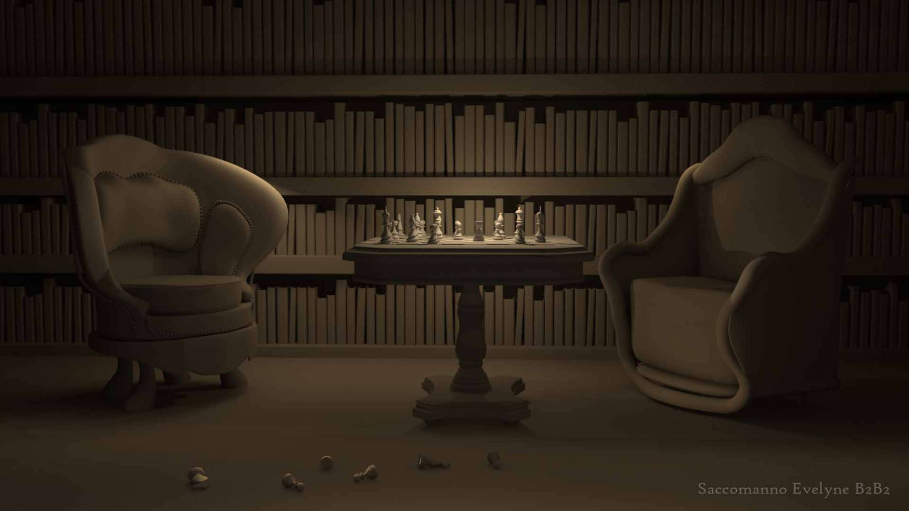 A Chess Match by Evelyne Saccomanno