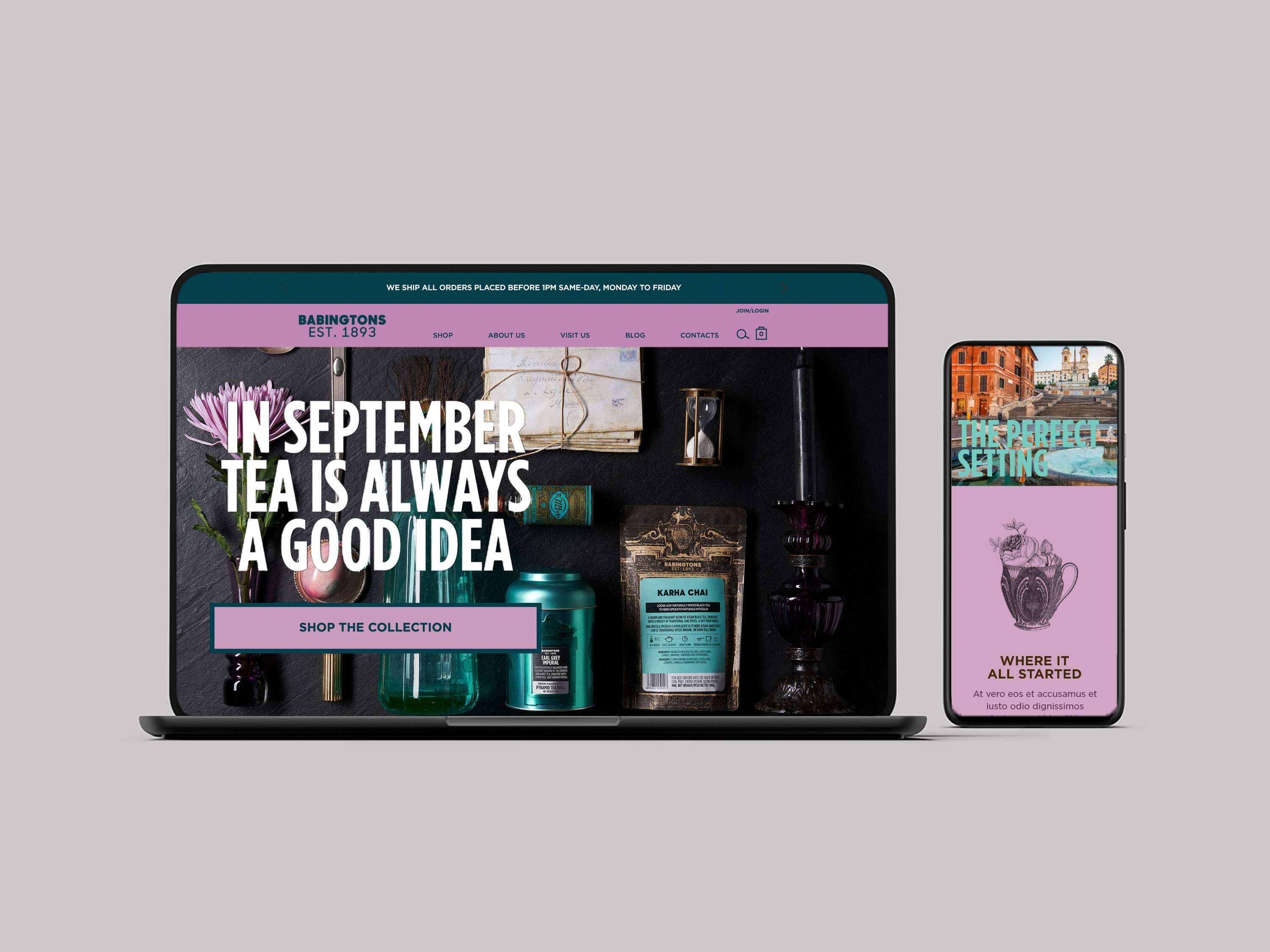 BABINGTONS BLENDS, Website Design by Beatrice Duguid Cox