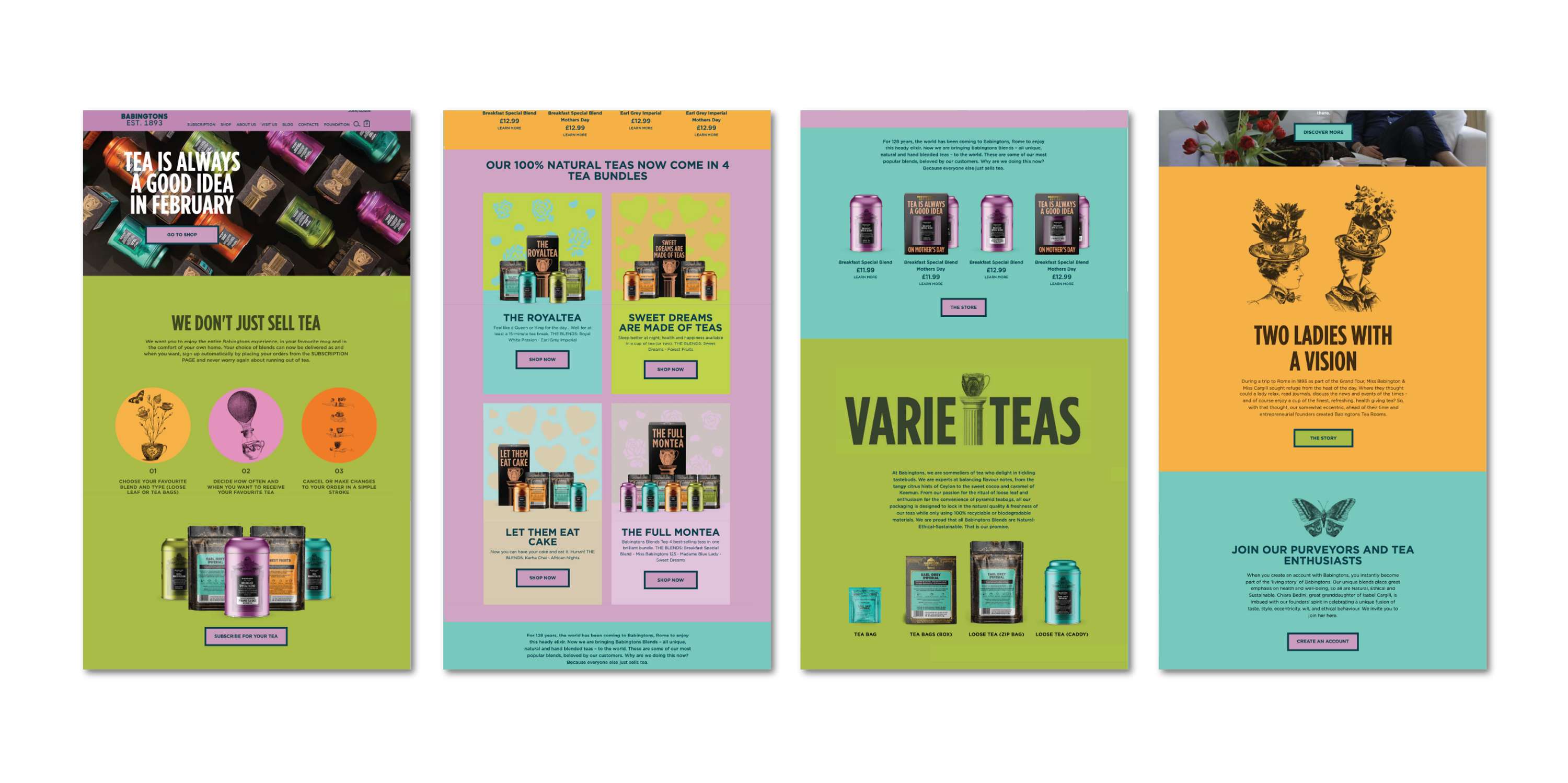 BABINGTONS BLENDS, Website Design by Beatrice Duguid Cox