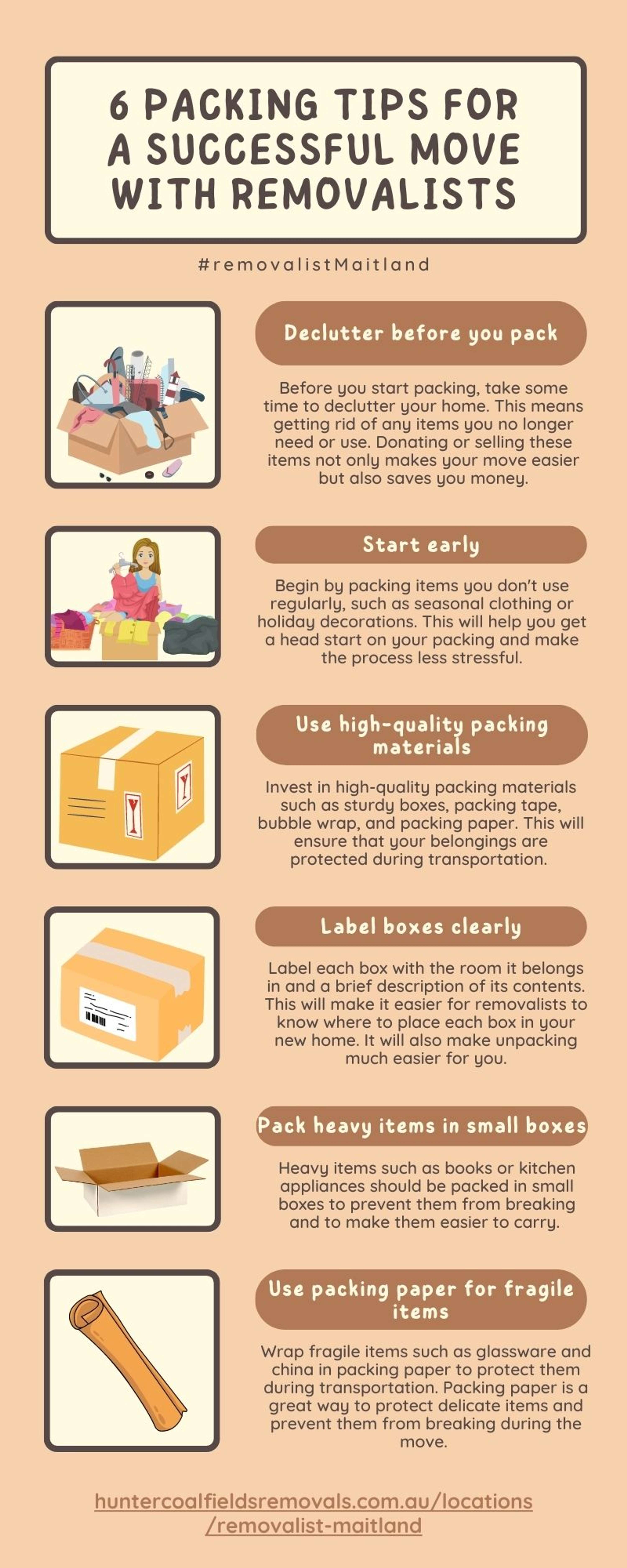 6 Packing Tips for a Successful Move with Removalists by Hunter Coalfields Removals