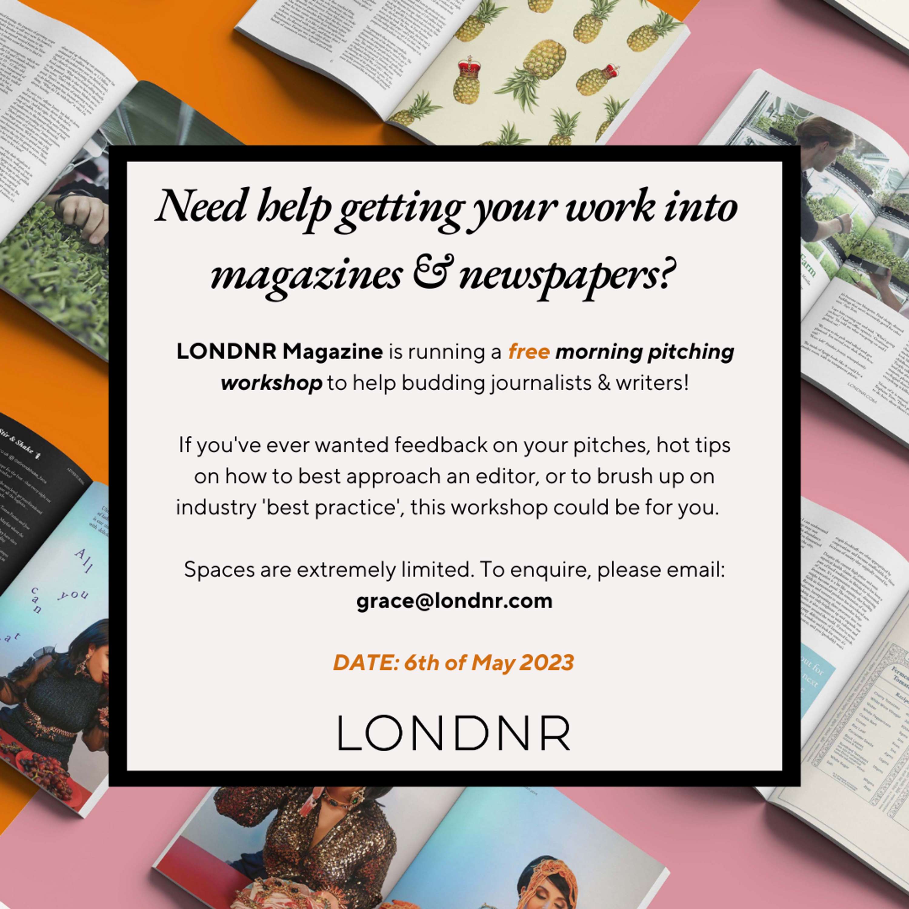 Hosting a free pitching + feedback workshop this weekend... by Nina-Sophia Miralles