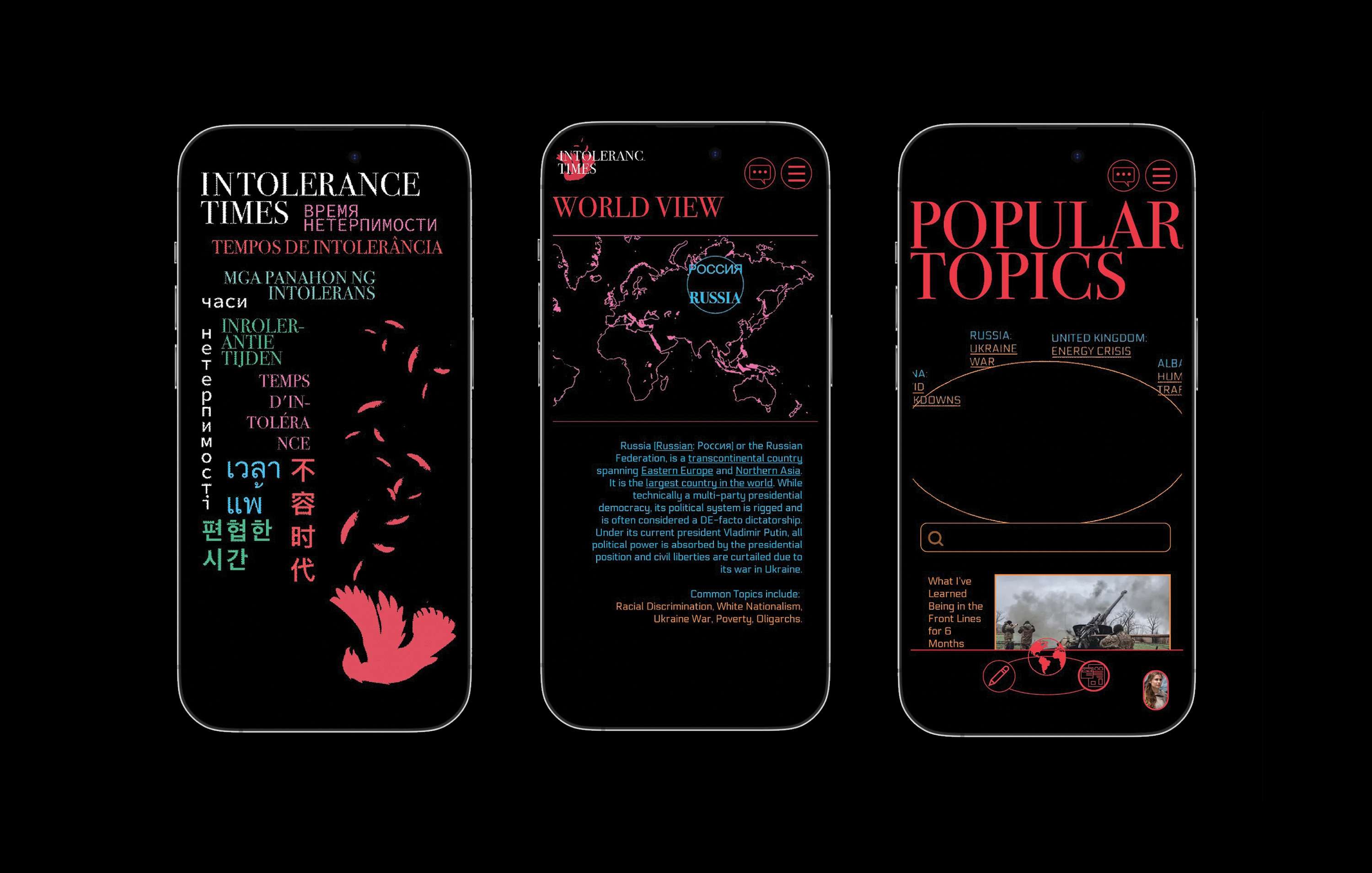 Intolerance Times App Design by Alex Wong