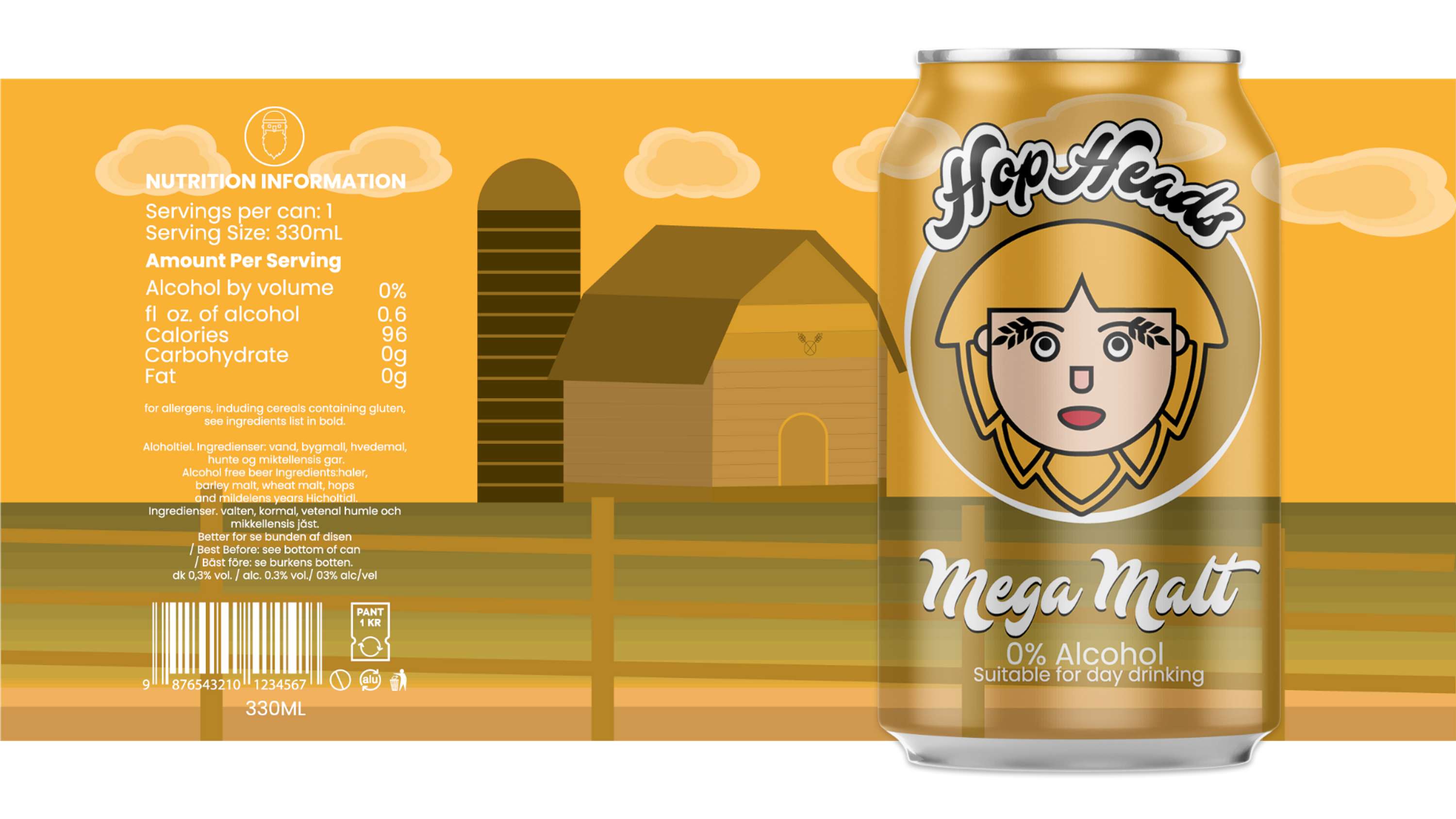 Hop Heads - Non alcoholic beer brand by Callum Hegg