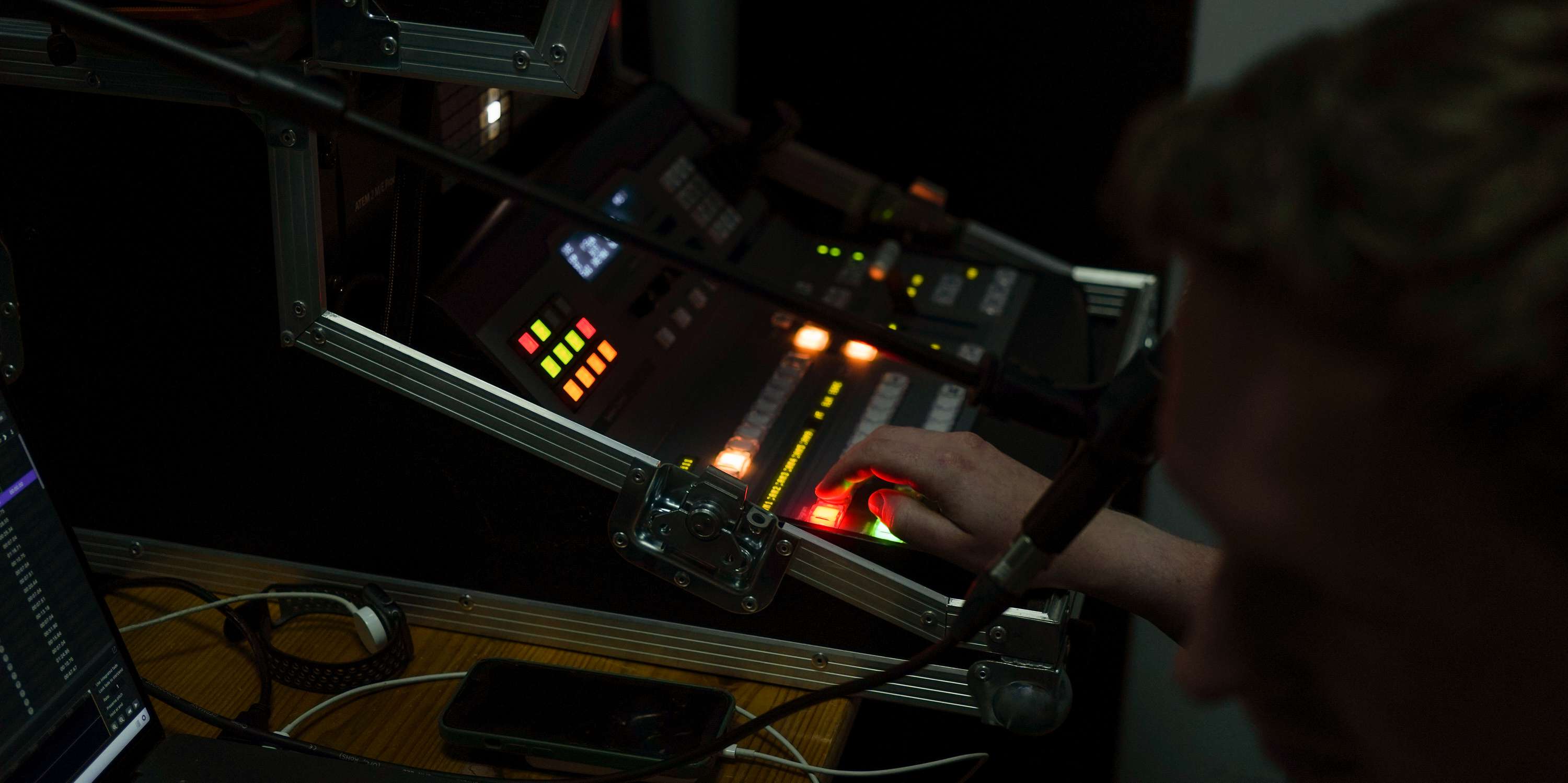 Production setup for The Drum by Calvin Chinthaka