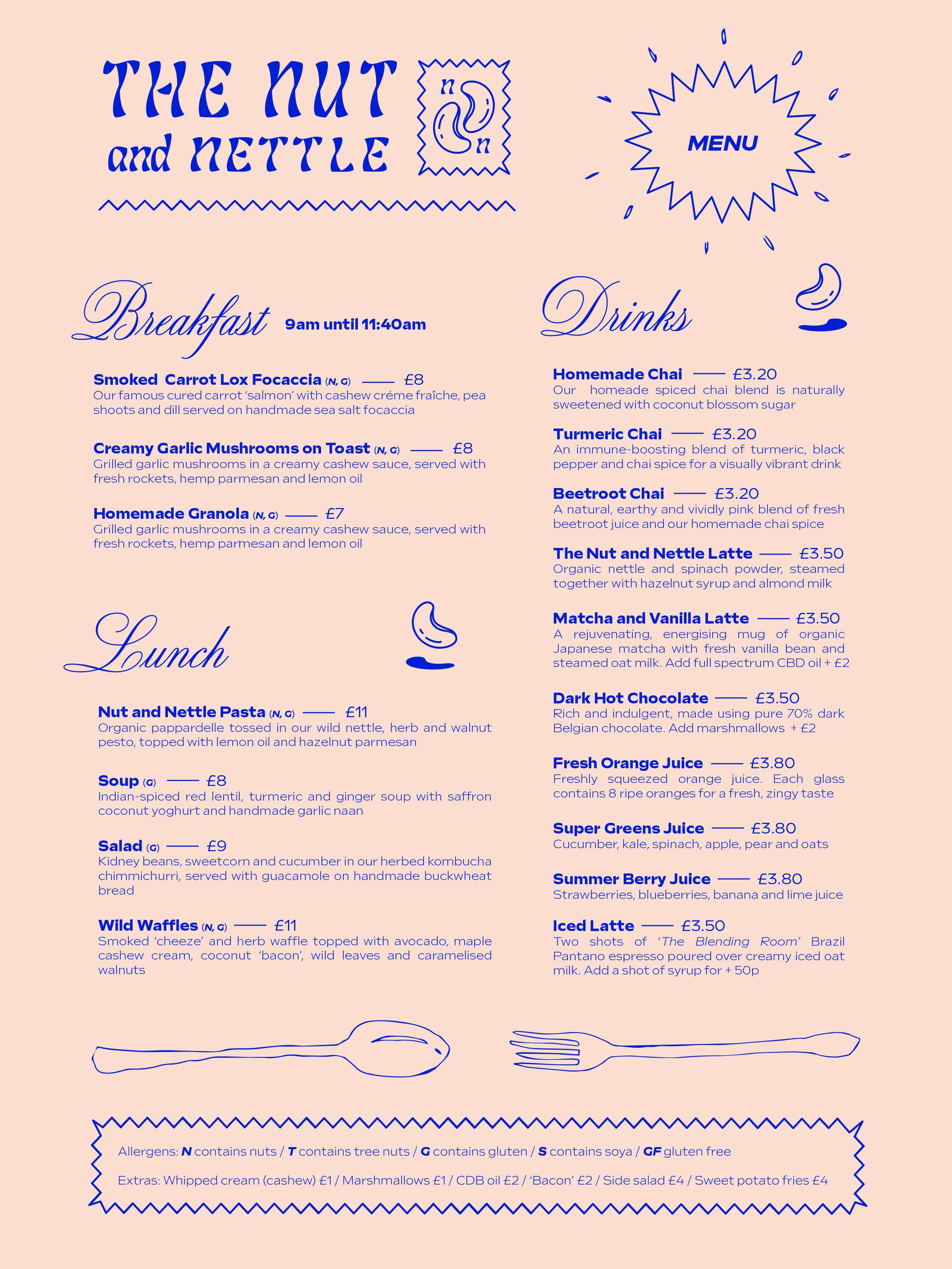 The Nut & Nettle | Menu by Isobel Hill
