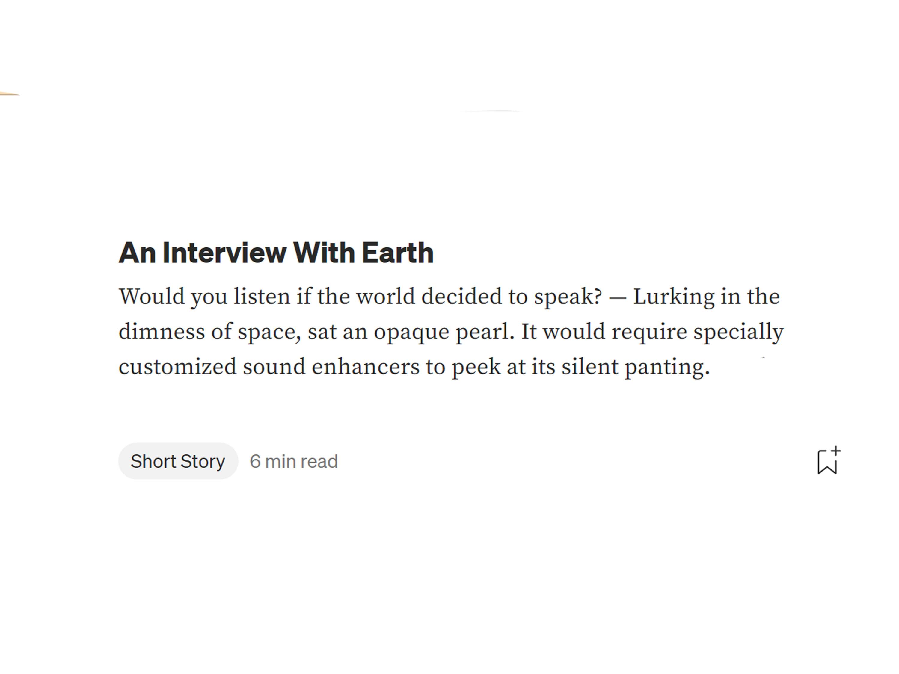 An Interview With Earth by ADVENT Team