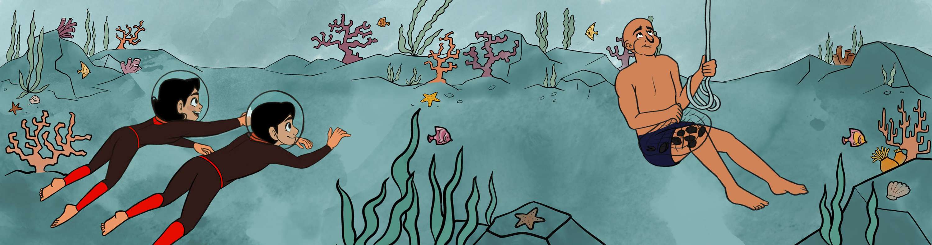Qatar Library illustrations by Holly Smith