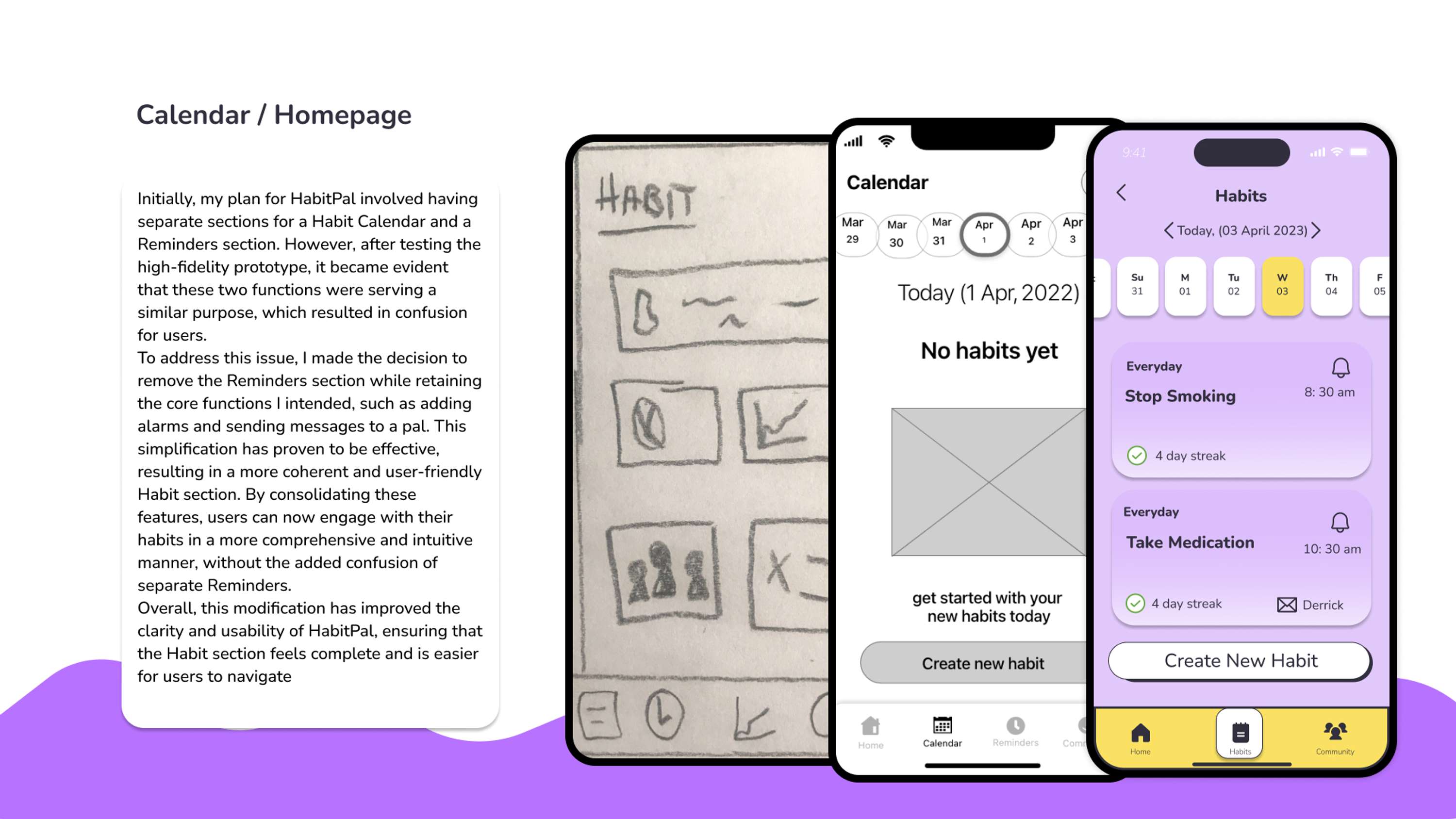 UX/ UI case study - HabitPal by hannah wynne