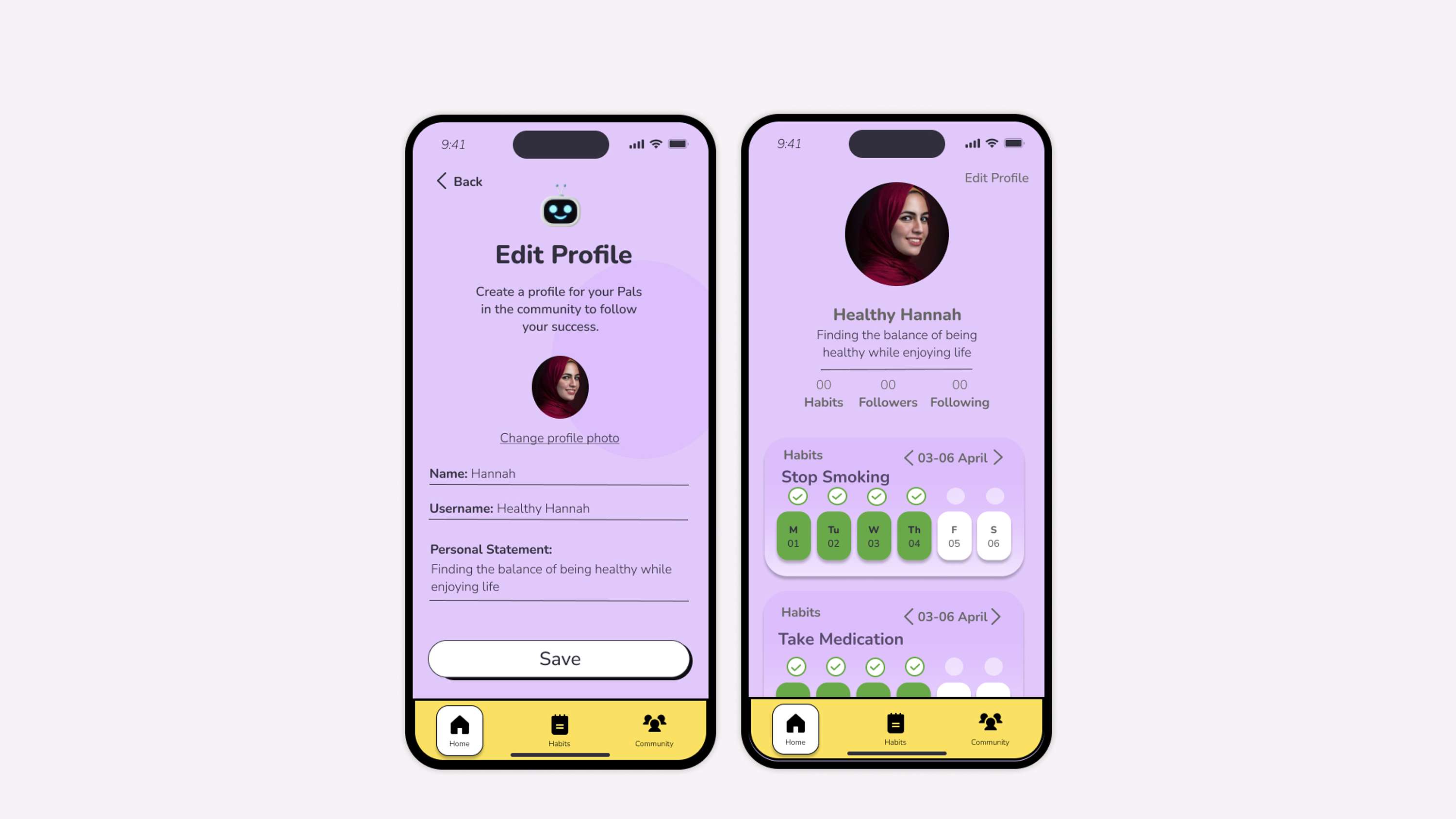 UX/ UI case study - HabitPal by hannah wynne