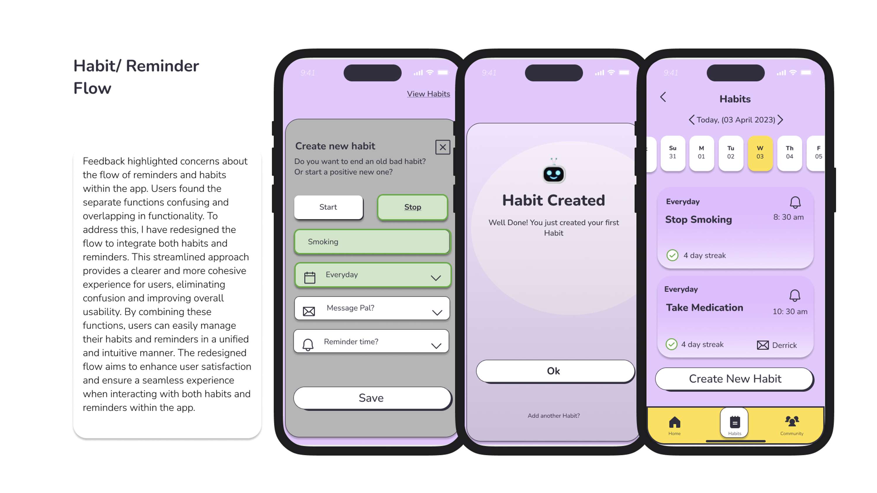 UX/ UI case study - HabitPal by hannah wynne